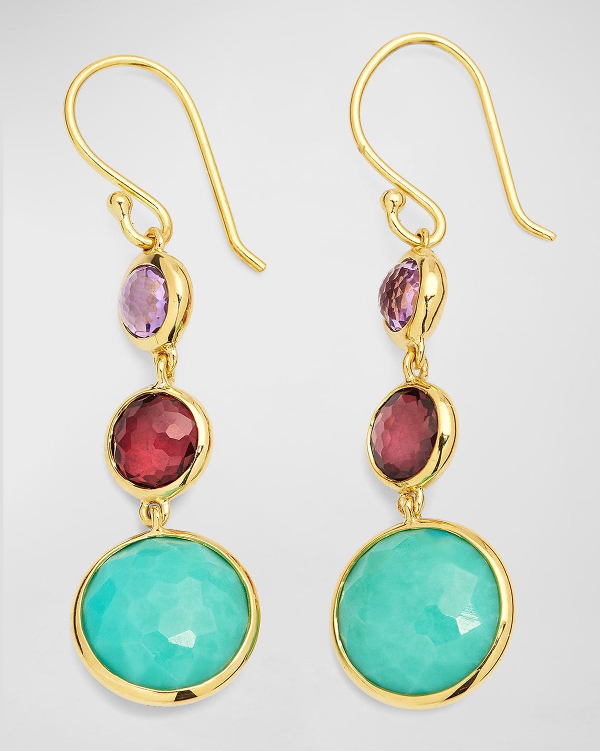 Womens Lollipop Lollitini 18K Yellow Gold & Multi-Stone Triple-Drop Earrings Product Image