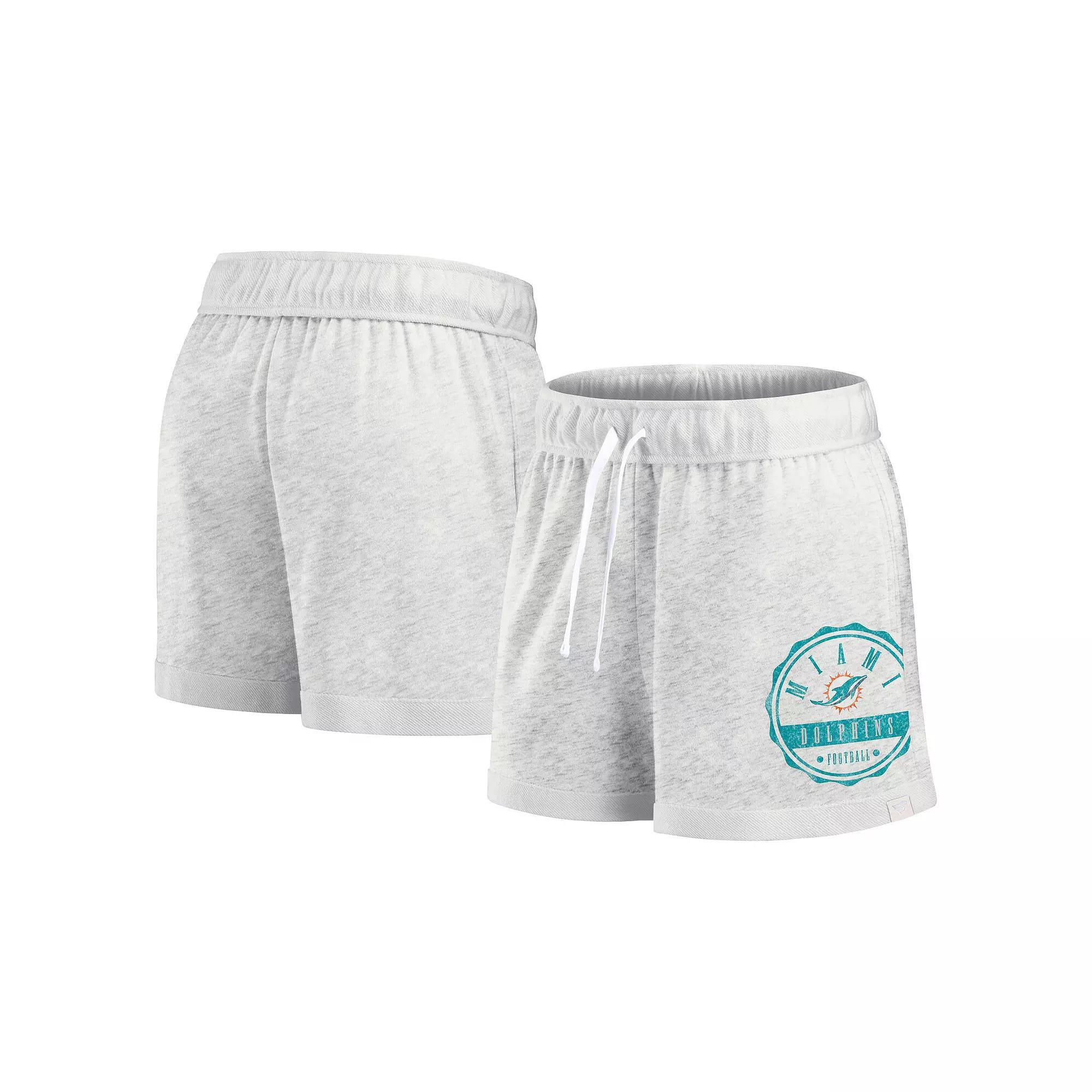 Women's Fanatics Oatmeal Miami Dolphins Vintage Badge Shorts, Size: 2XL, Team Product Image