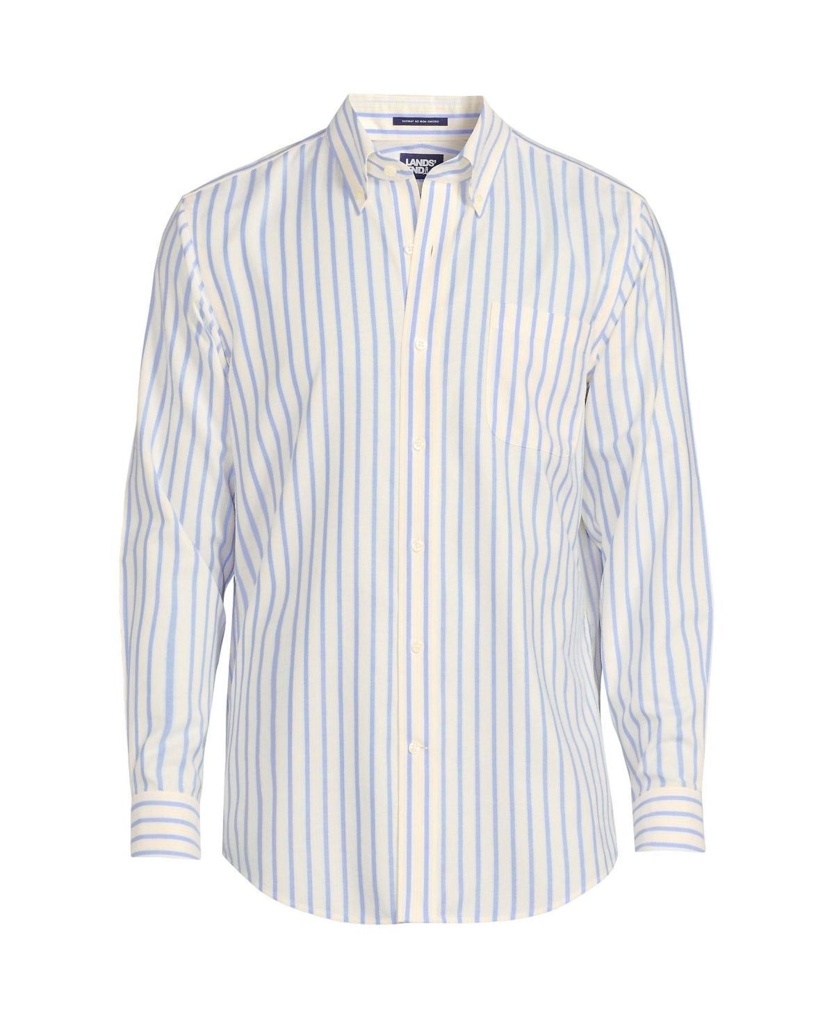 Lands End Mens Pattern No Iron Supima Oxford Dress Shirt - Royal cobalt Product Image
