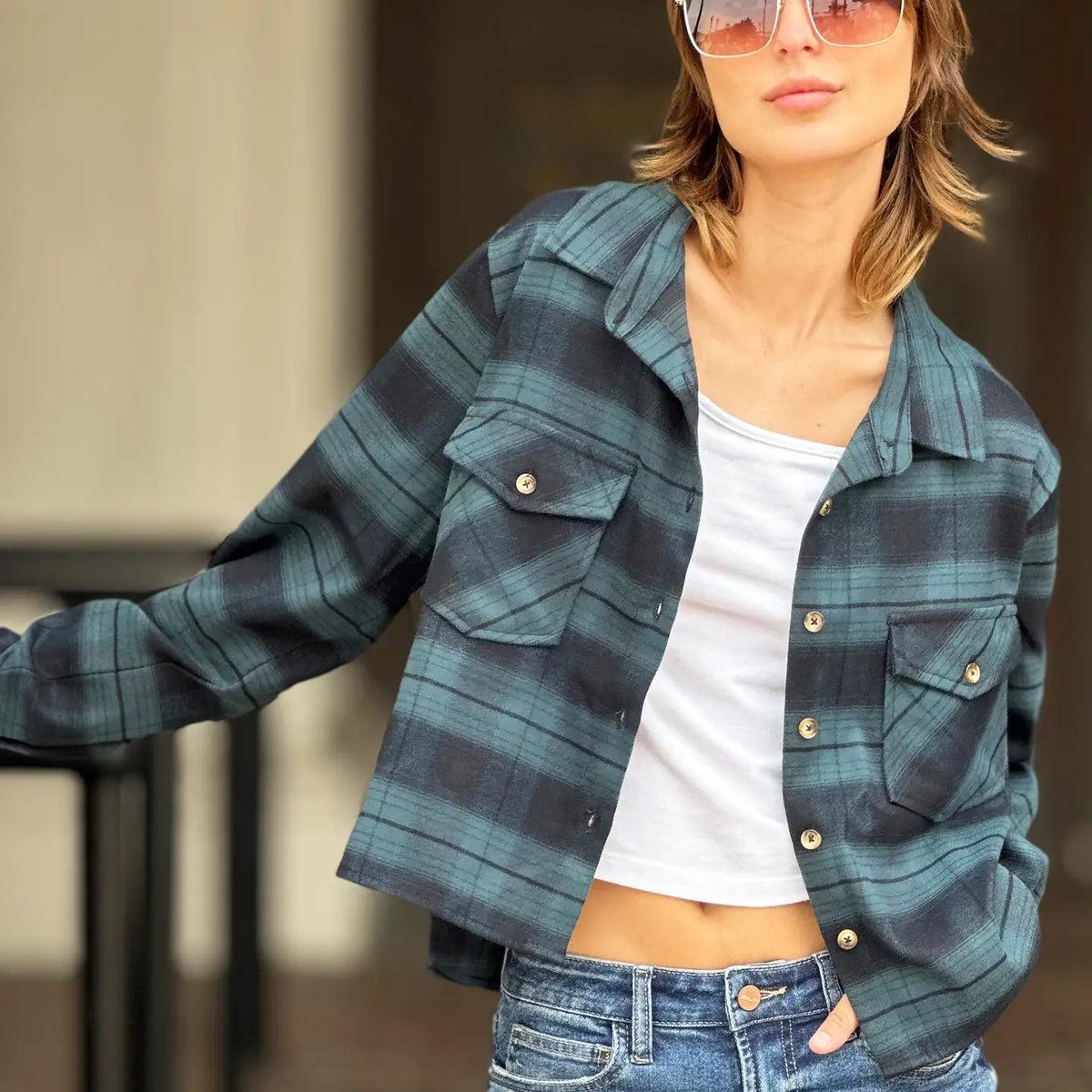 Boxy Flannel Top Product Image