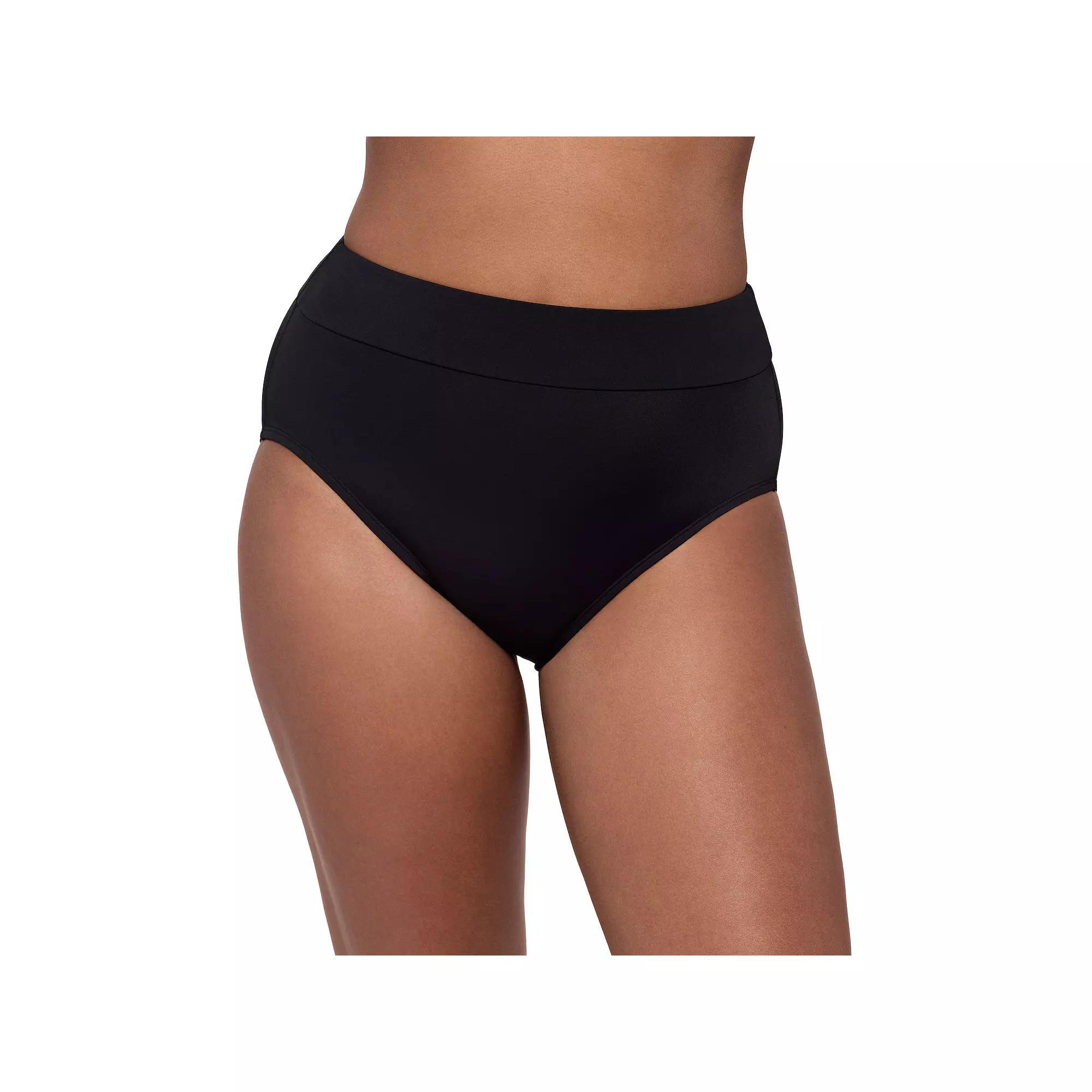 Women's Bal Harbour Super High Waist Shaper Swim Brief Bottoms, Size: Small, Black Product Image