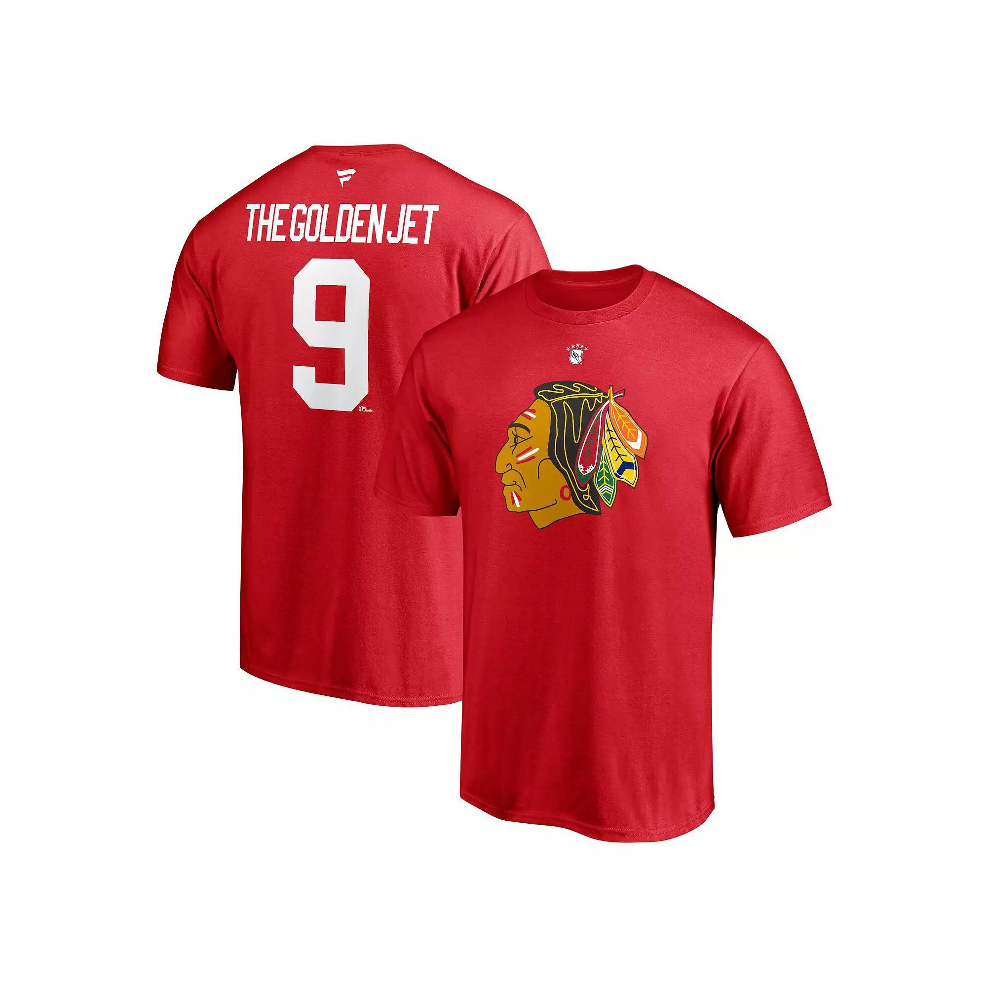 Men's Fanatics Branded Bobby Hull Red Chicago Blackhawks Authentic Stack Retired Player Nickname & Number T-Shirt, Size: Medium Product Image
