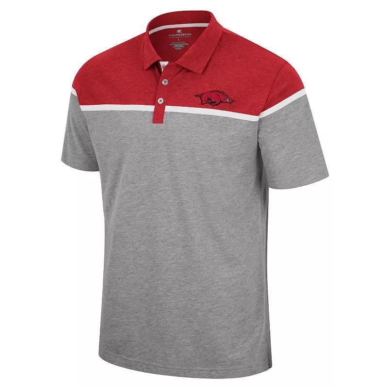 Men's Colosseum Heather Gray Arkansas Razorbacks Chamberlain Polo, Size: Large, Grey Product Image
