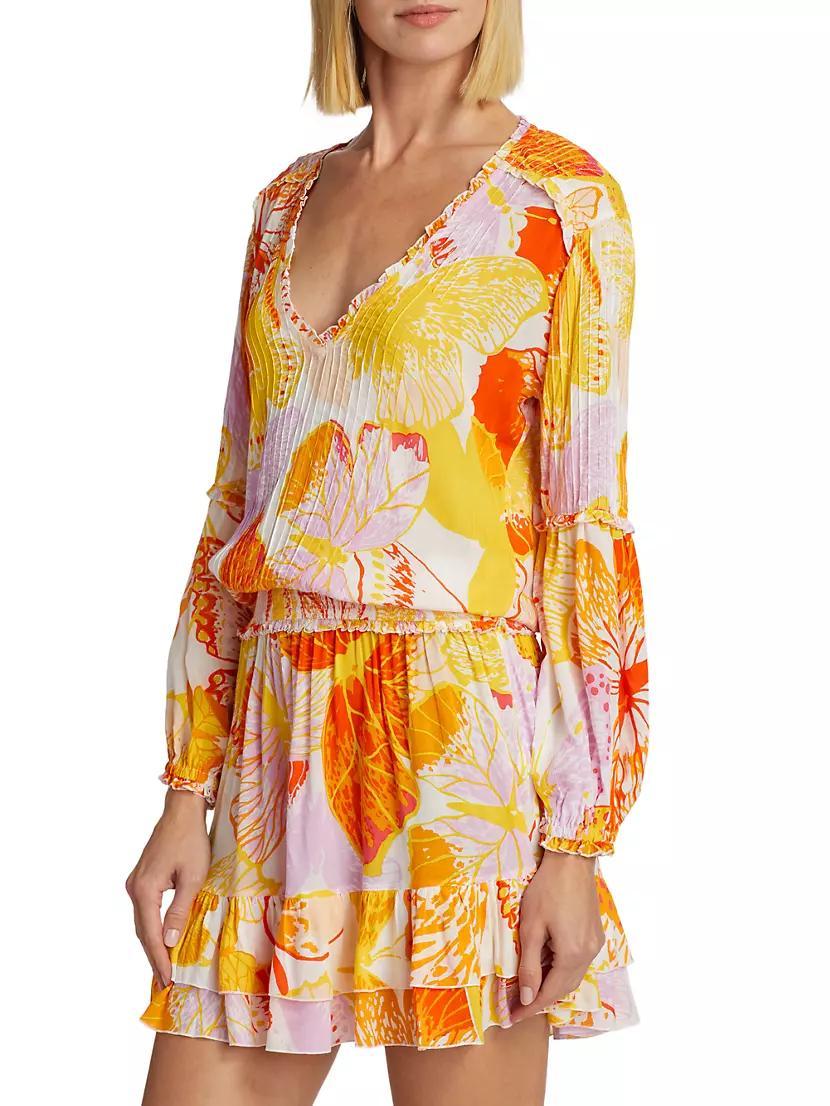 Ilona Floral Long-Sleeve Minidress Product Image