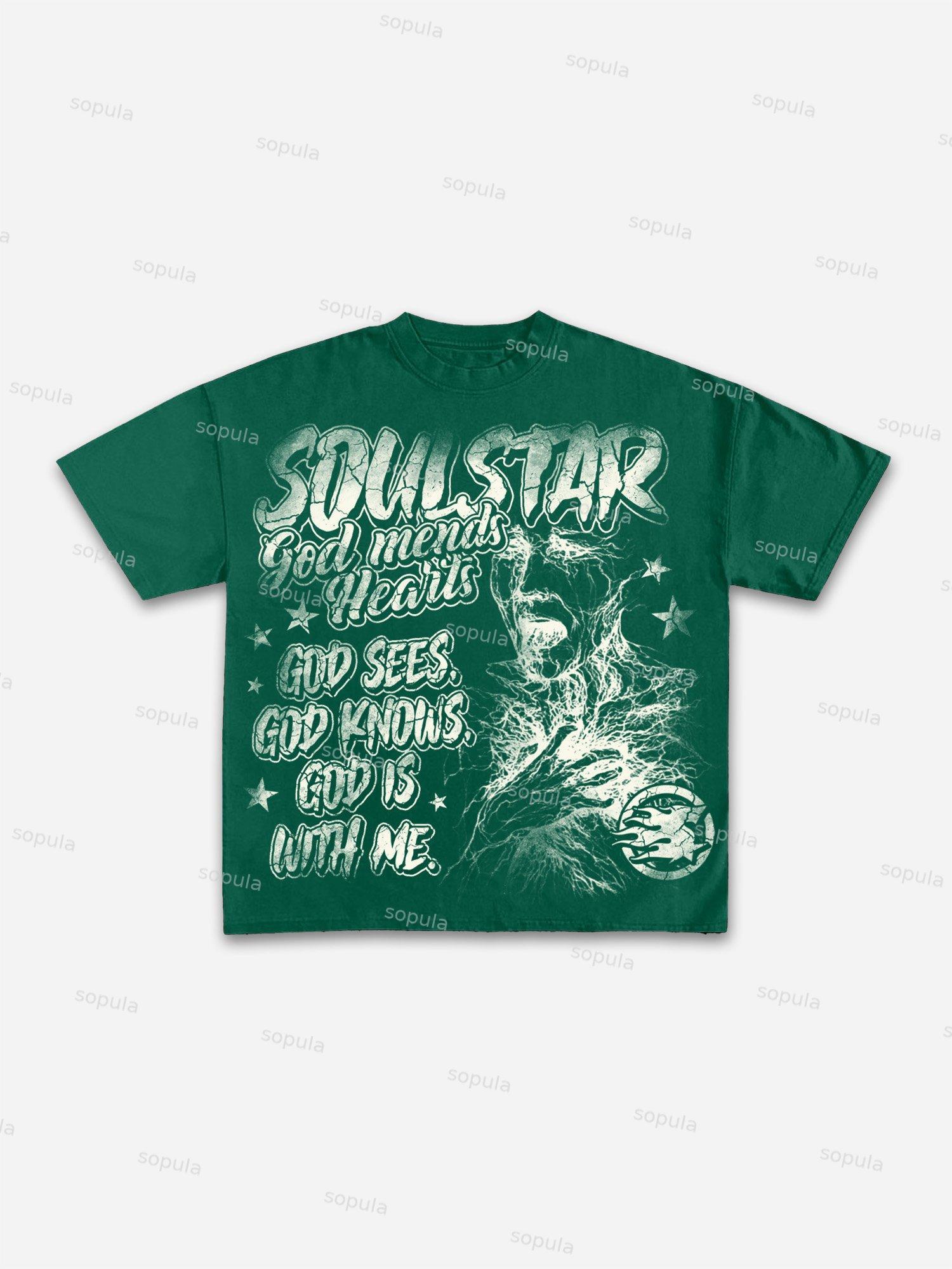 God Heals The Broken Vintage Graphic Cotton T-shirt Product Image