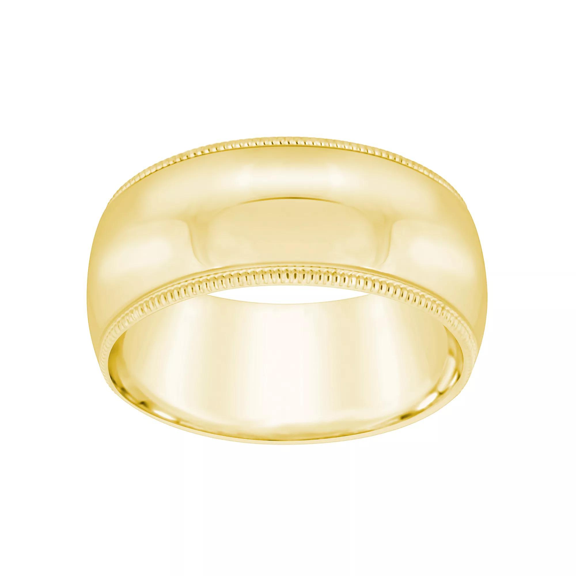 Alyson Layne Men's 14k Rose Gold Milgrain Wedding Band, Size: 8.50 Product Image