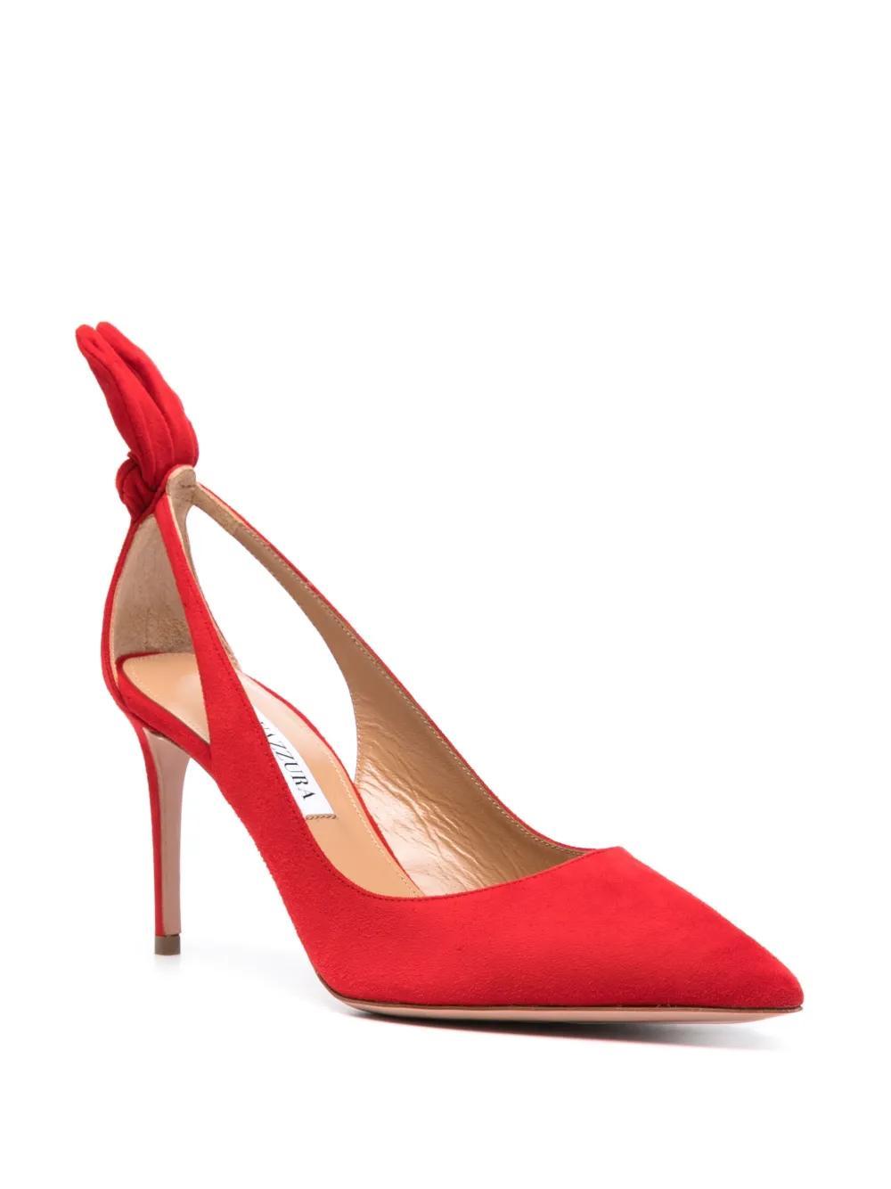 Bow Tie 85mm suede pumps Product Image