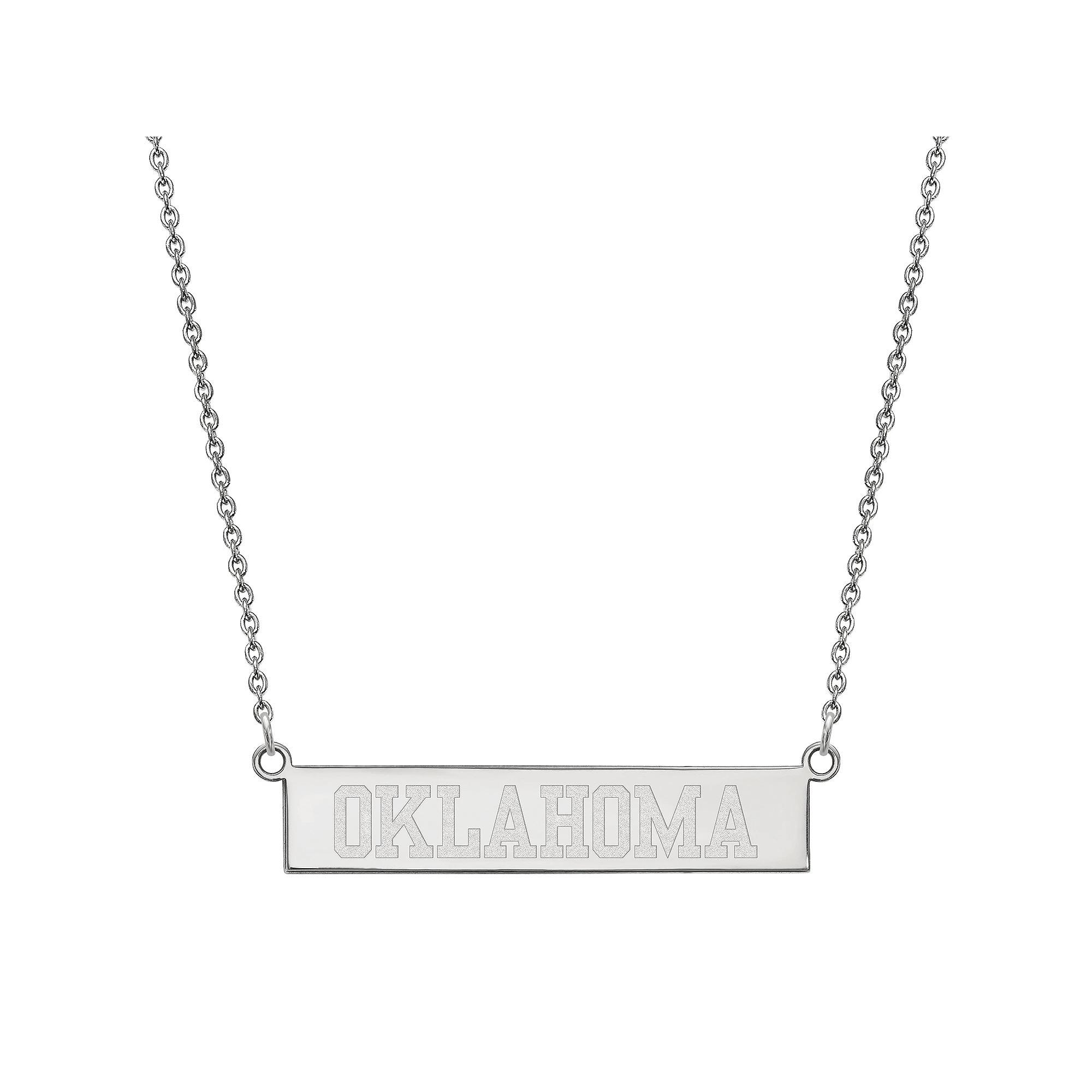 LogoArt Sterling Silver Oklahoma Sooners Bar Necklace, Women's, Size: 18 mm Product Image