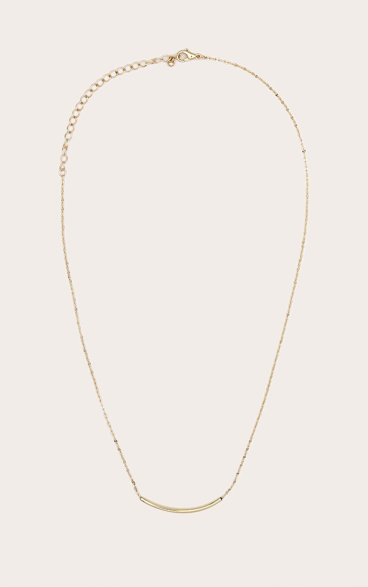 Gold Metal Bar Detail Necklace Product Image