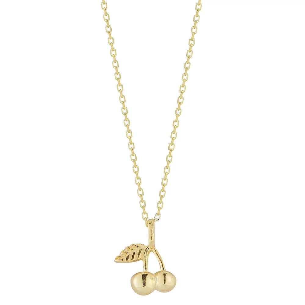Sunkissed Sterling Cherry Pendant Necklace, Women's, Size: 18", Gold Tone Product Image