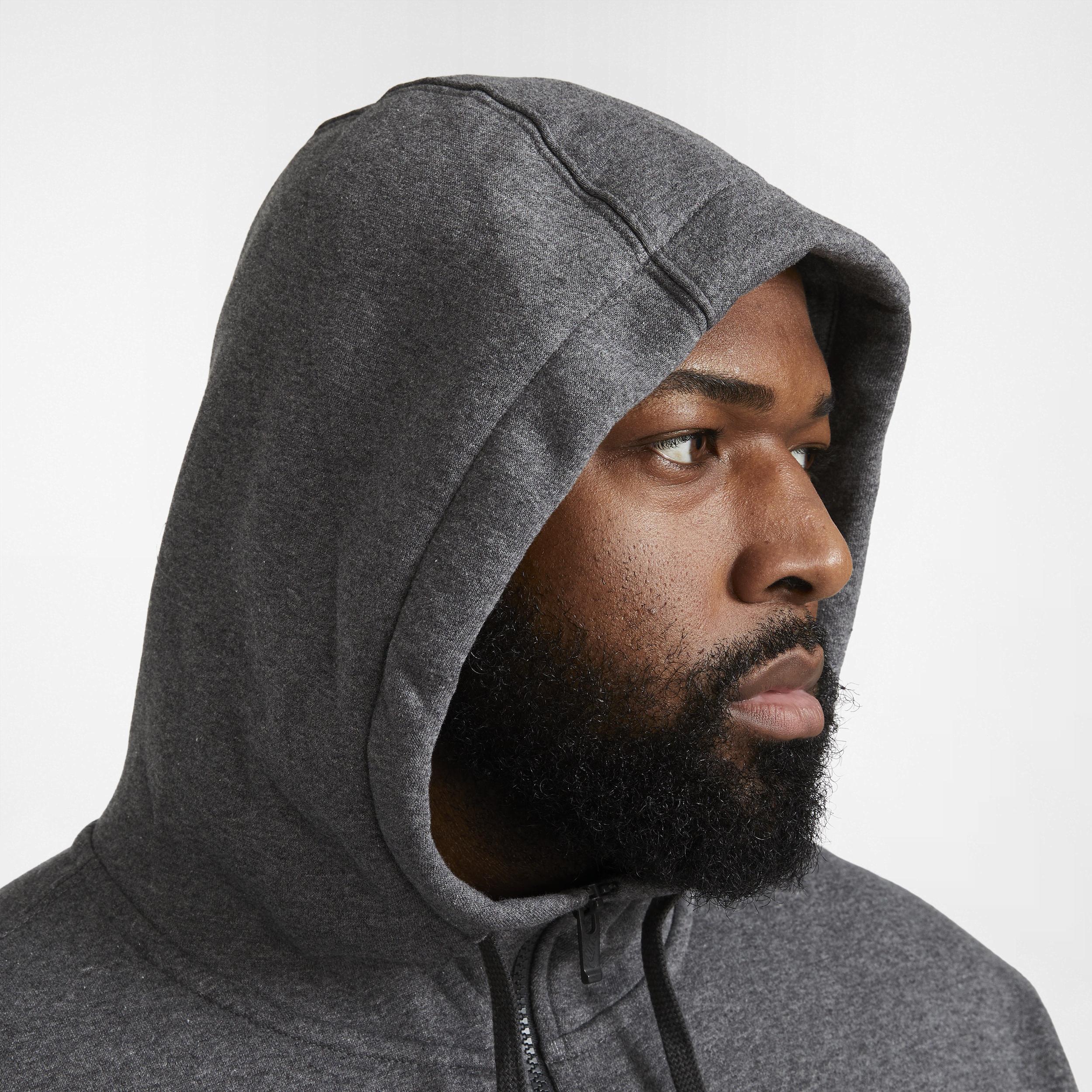 Big & Tall Nike Sportswear Club Fleece Full-Zip Hoodie, Men's, Size: 4XL, Grey Heather Product Image