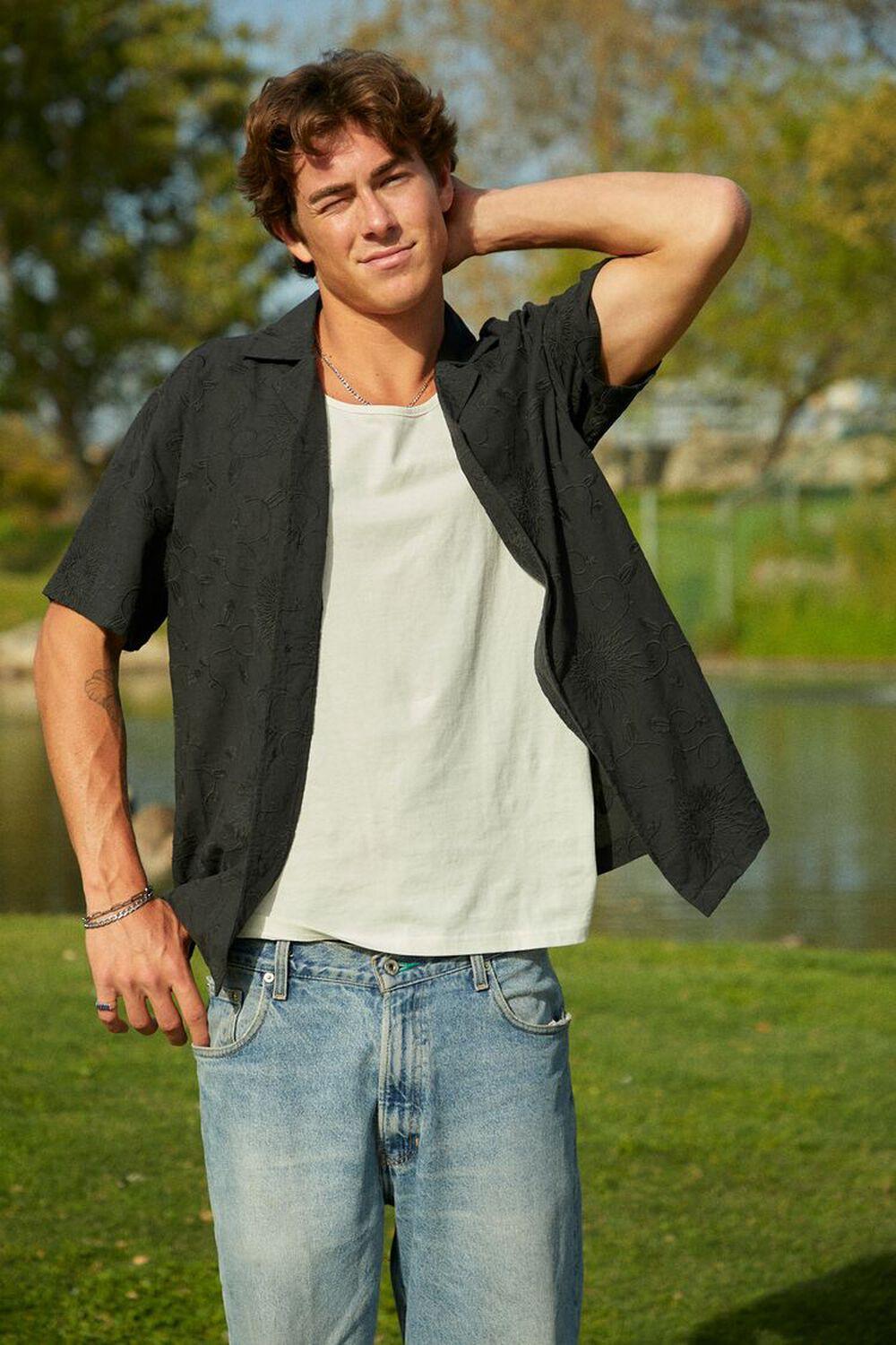 Embroidered Textured Shirt | Forever 21 Product Image