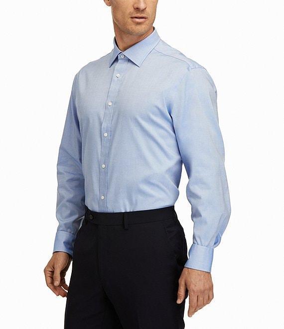 Hickey Freeman Modern Fit Spread Collar Solid Dress Shirt Product Image