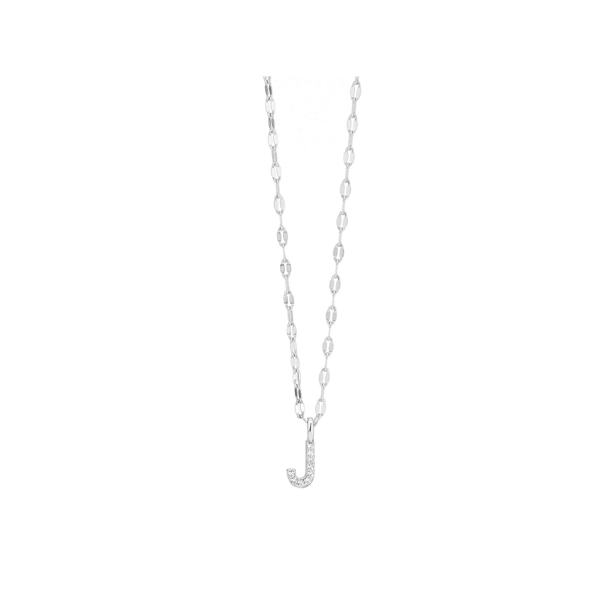 Judy Crowell Sterling Silver Cubic Zirconia Pave Mirror Chain Initial Necklace, Women's, Size: 18" Product Image