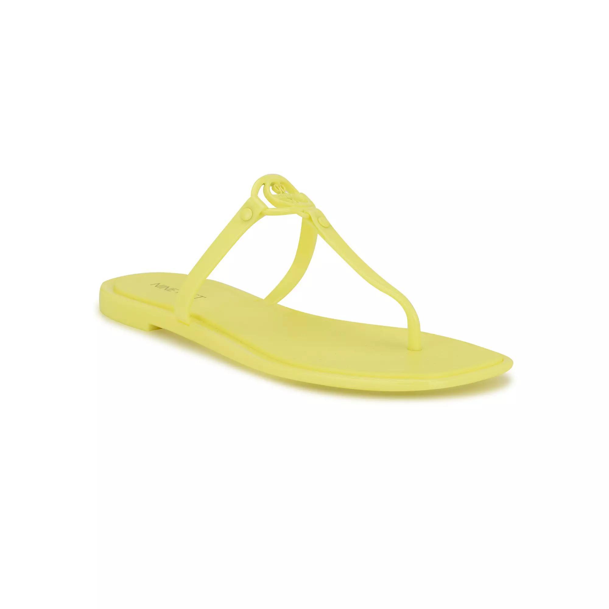 Nine West Dacota Women's Square Toe Slip-On Sandals, Size: 5, Neon Green Product Image