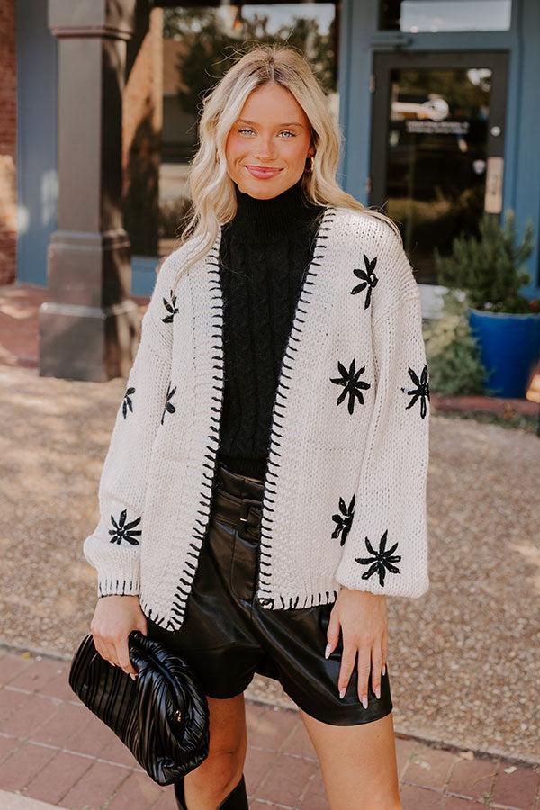 Chai Latte Please Knit Cardigan in Ivory Product Image