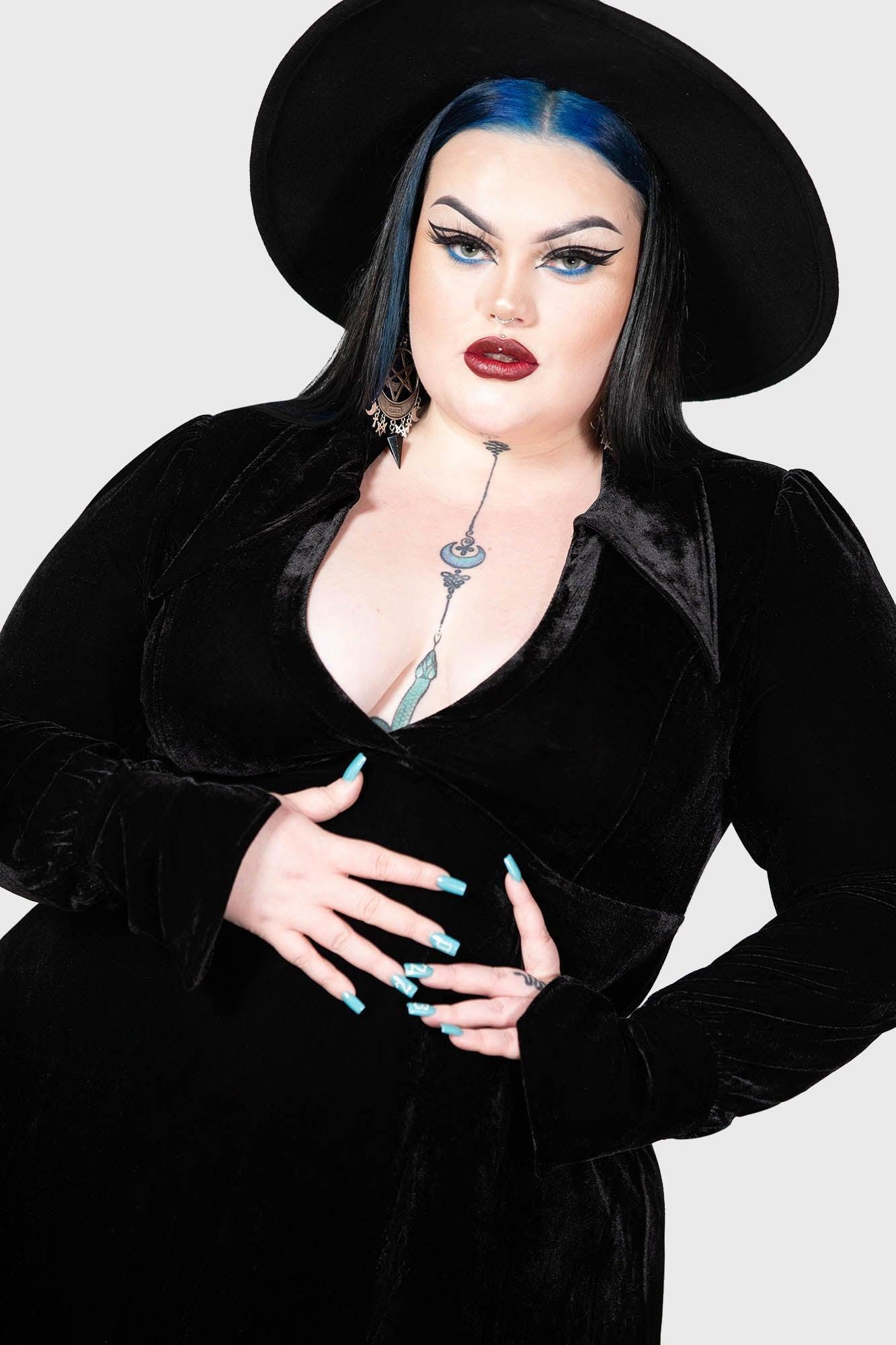 Hecate Velvet Plunge Dress - Resurrect Female Product Image