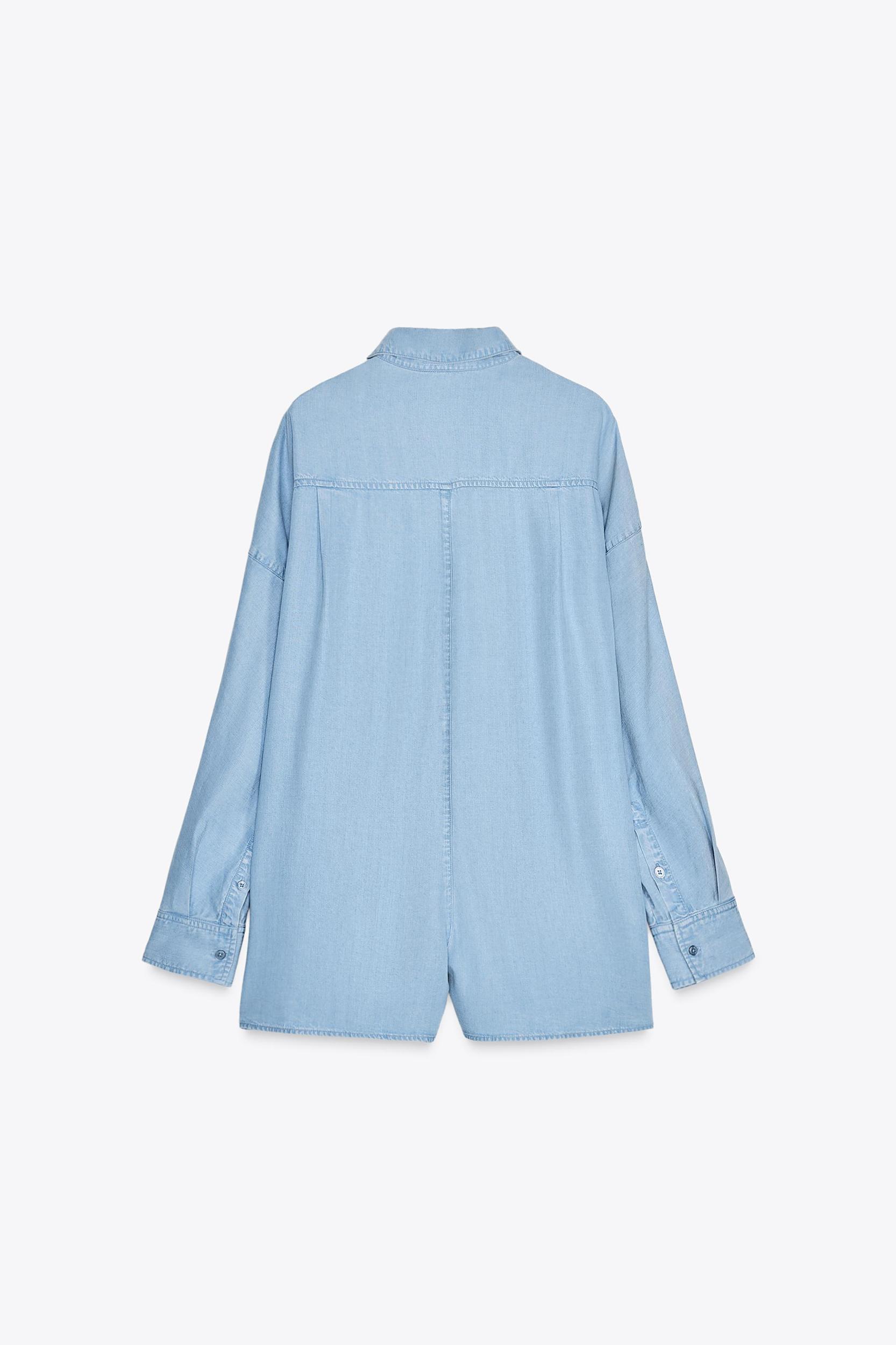 SHORT FLOWY TRF DENIM JUMPSUIT Product Image