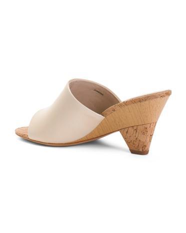Patent Leather Diamond Heeled Mule Sandals for Women | Leather/Man-Made Sole Product Image