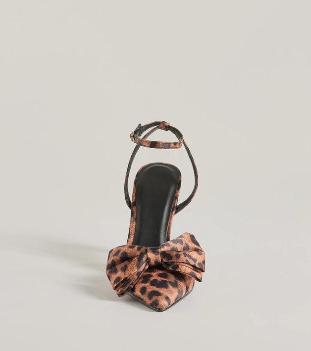 Sassy Strut Leopard Print Bow Stiletto Heels Product Image