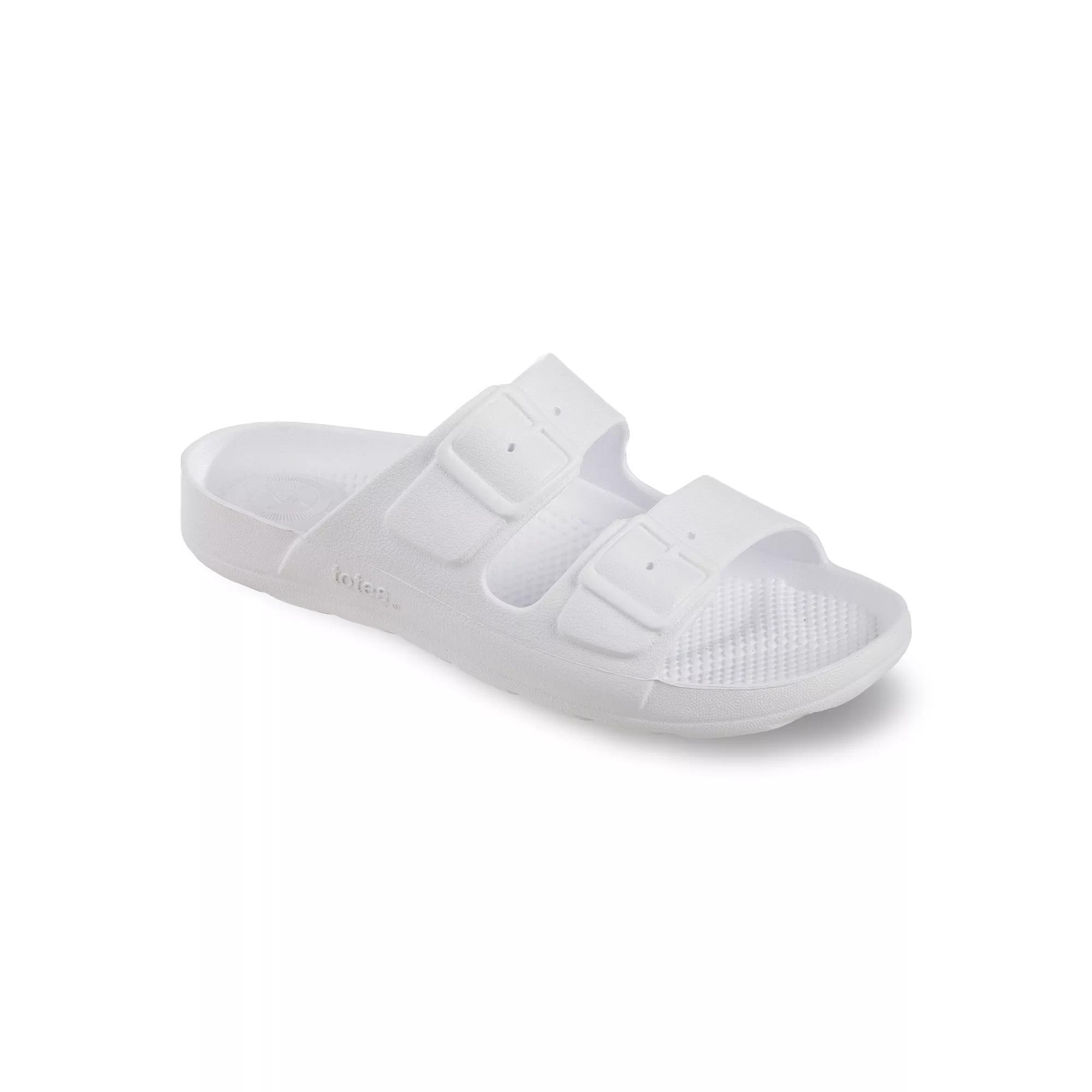 totes Solbounce Women's Molded Buckle Slide Sandals, Size: 9, White Product Image
