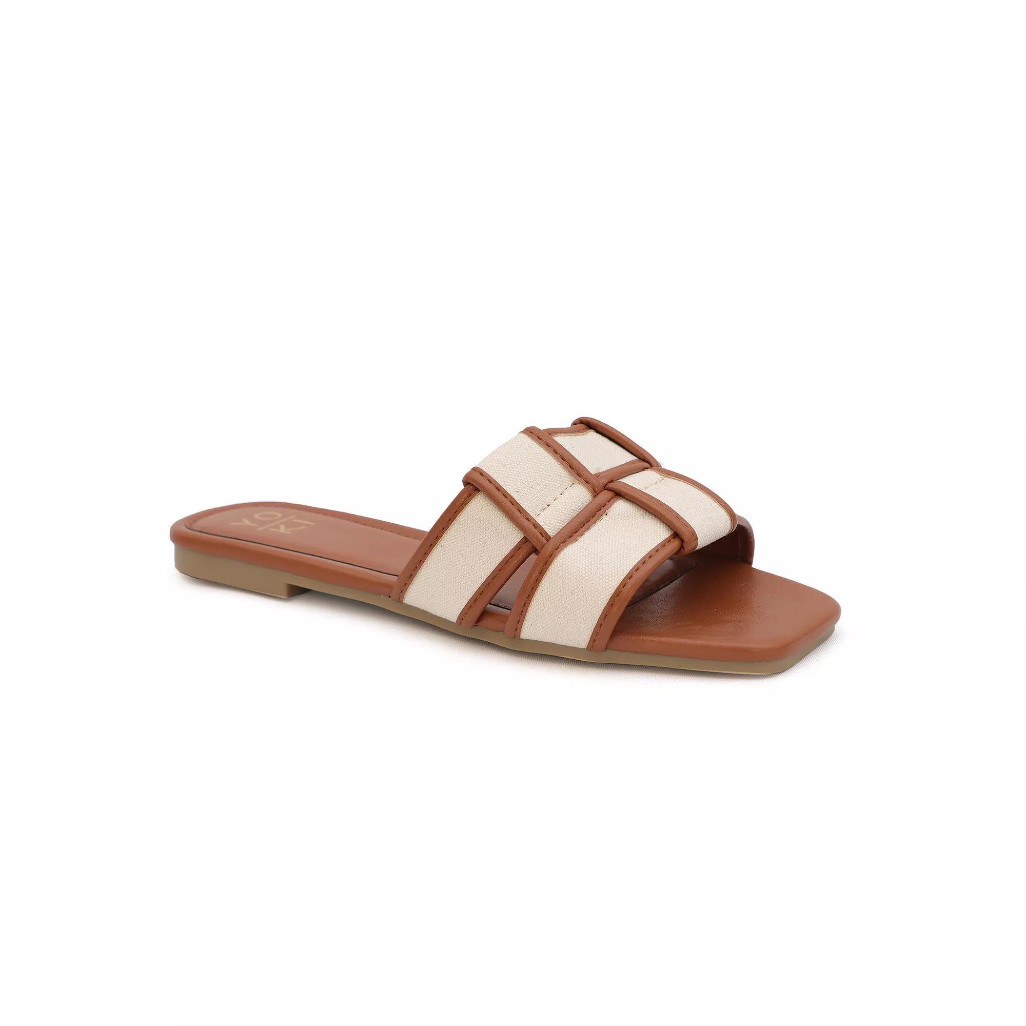 Yoki Essie Women's Denim Checkered Stone & Fringe Sandals, Size: 10 Product Image