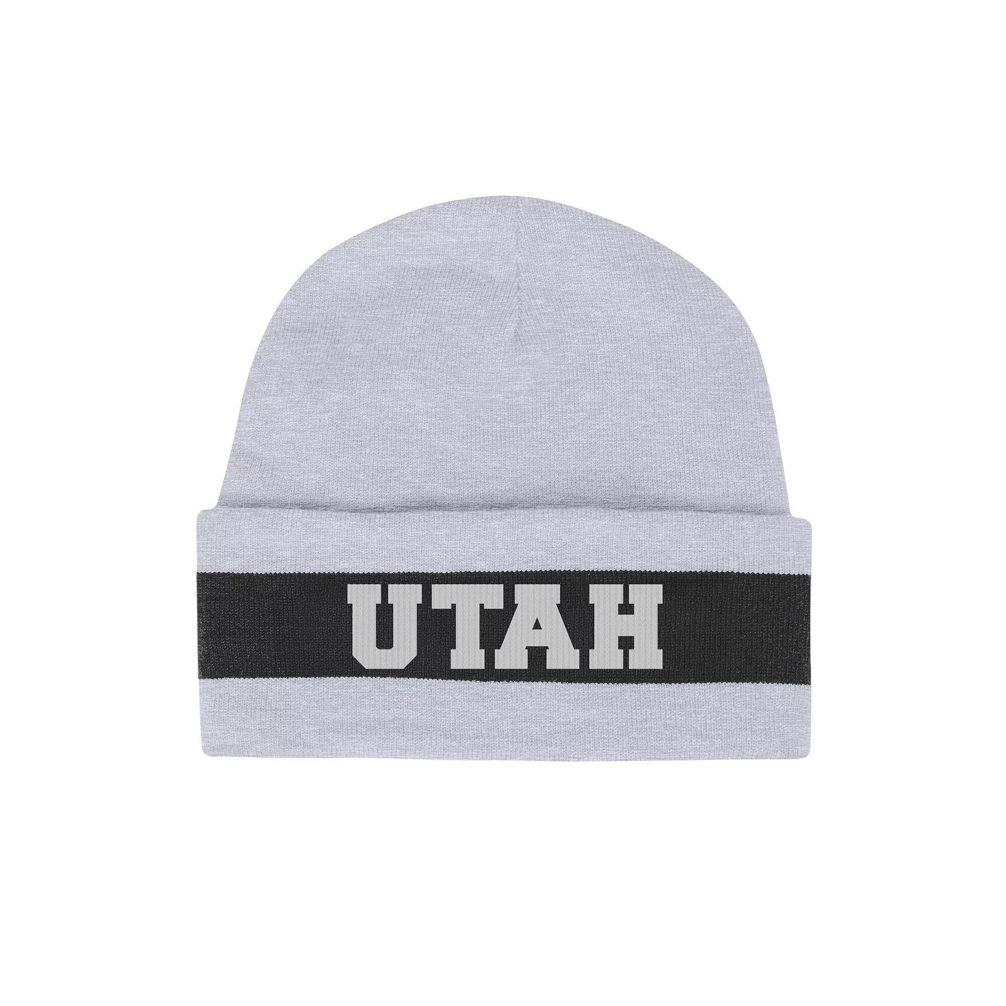 Men's Under Armour  Gray Utah Utes Jacquard Cuffed Knit Hat, Ute Grey Product Image