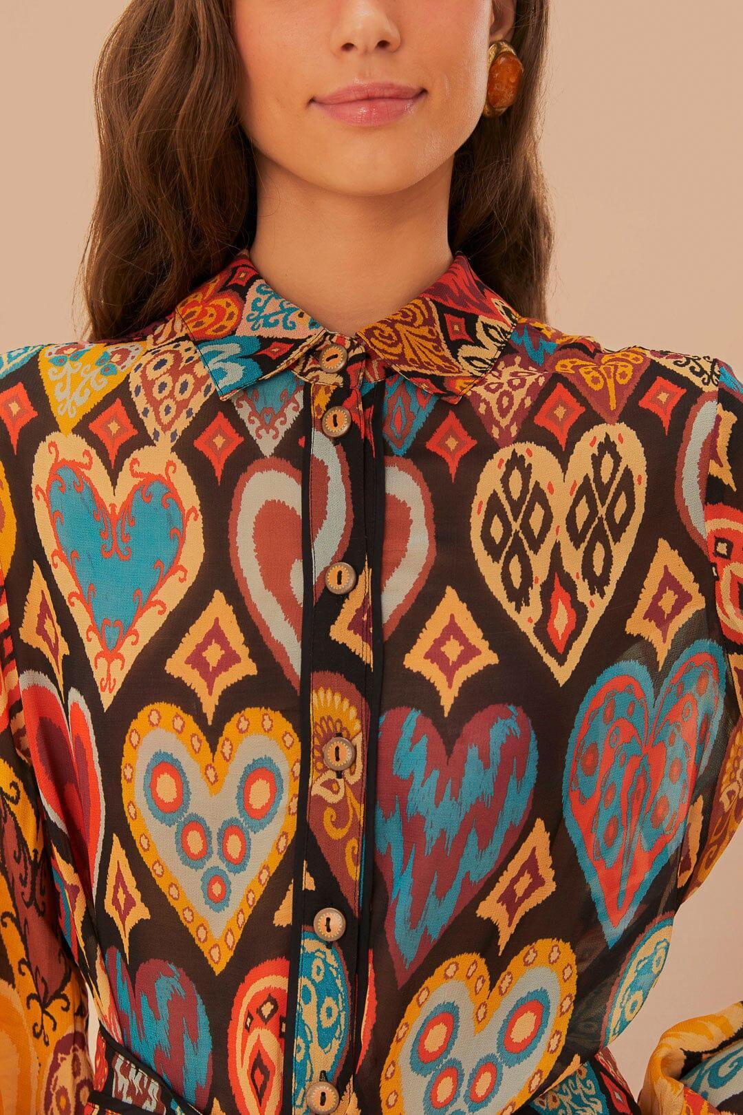 Black Hearts Ikat Mini Dress, HEARTS IKAT BLACK / XXS Product Image