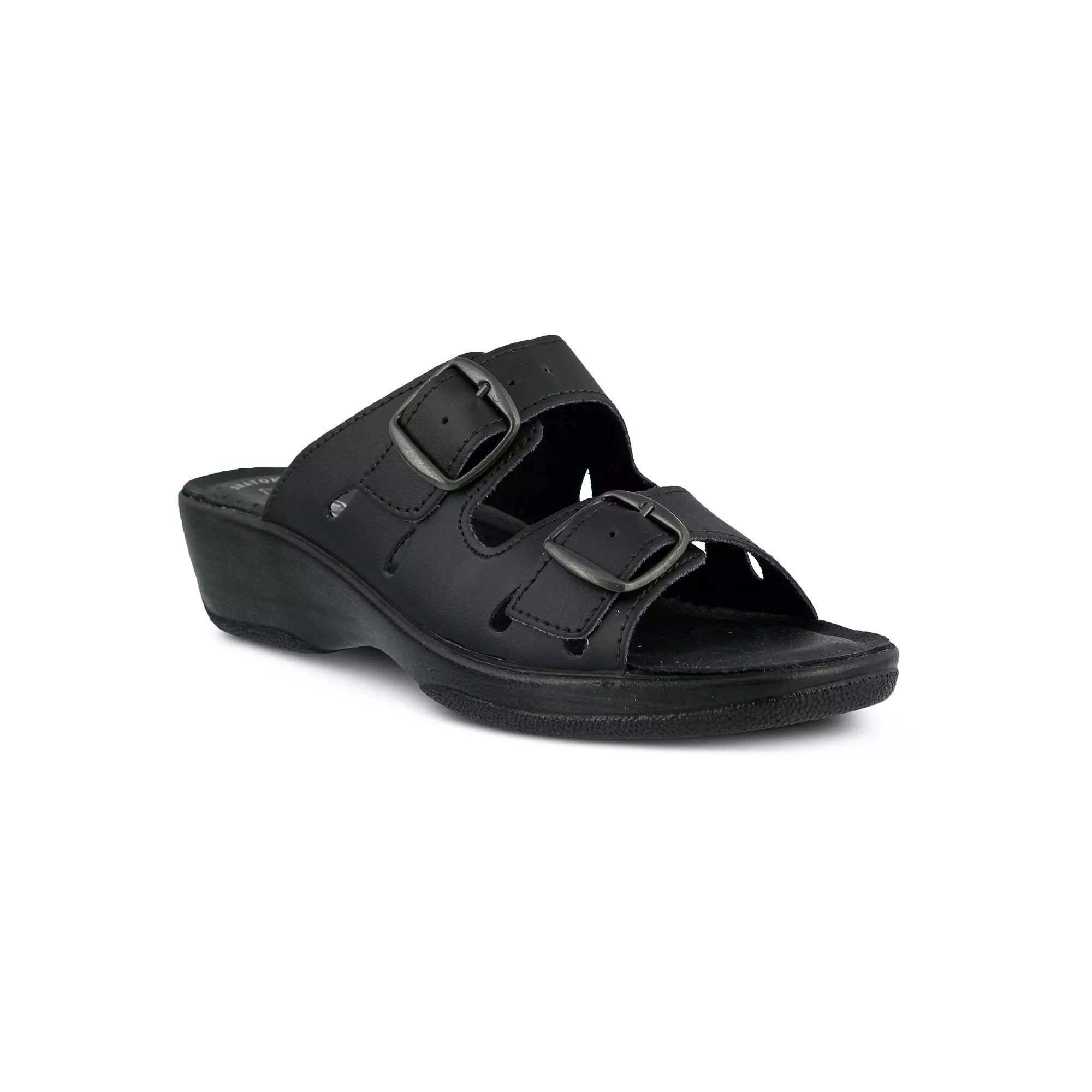 Flexus by Spring Step Decca Women's Slide Sandals, Size: 36, Black Leather Product Image