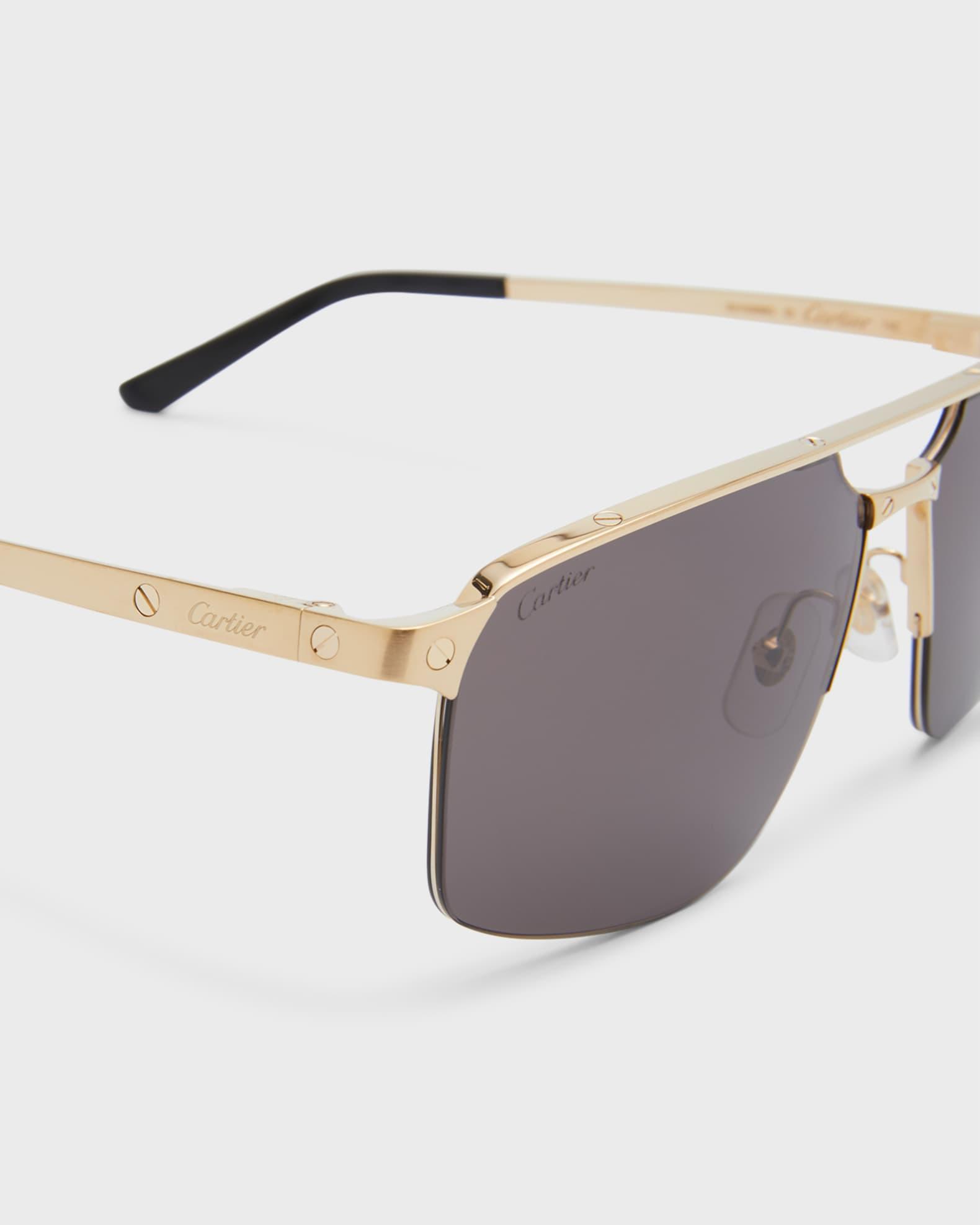 Men's Square Rimless Metal Sunglasses Product Image