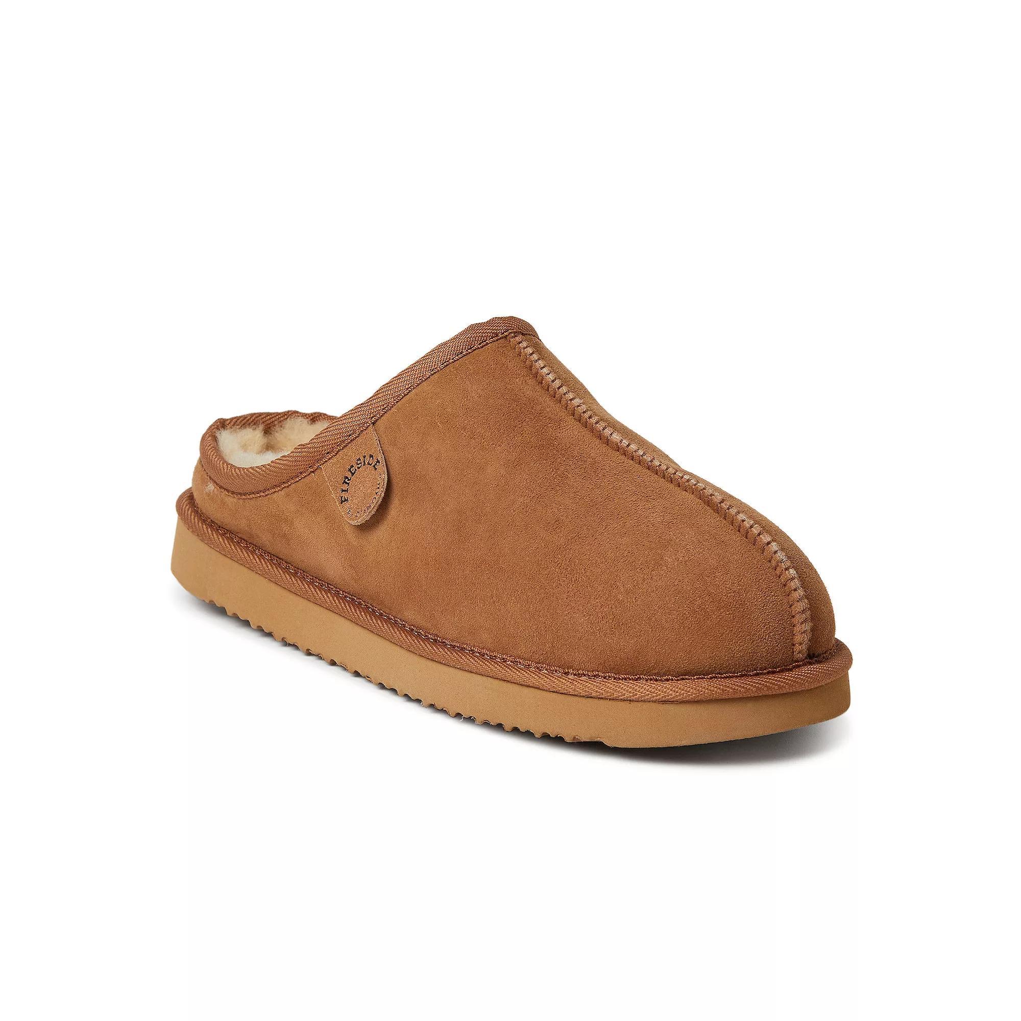 Mens Fireside by Dearfoams Grafton Genuine Shearling Clog Slippers, Womens Brown Product Image