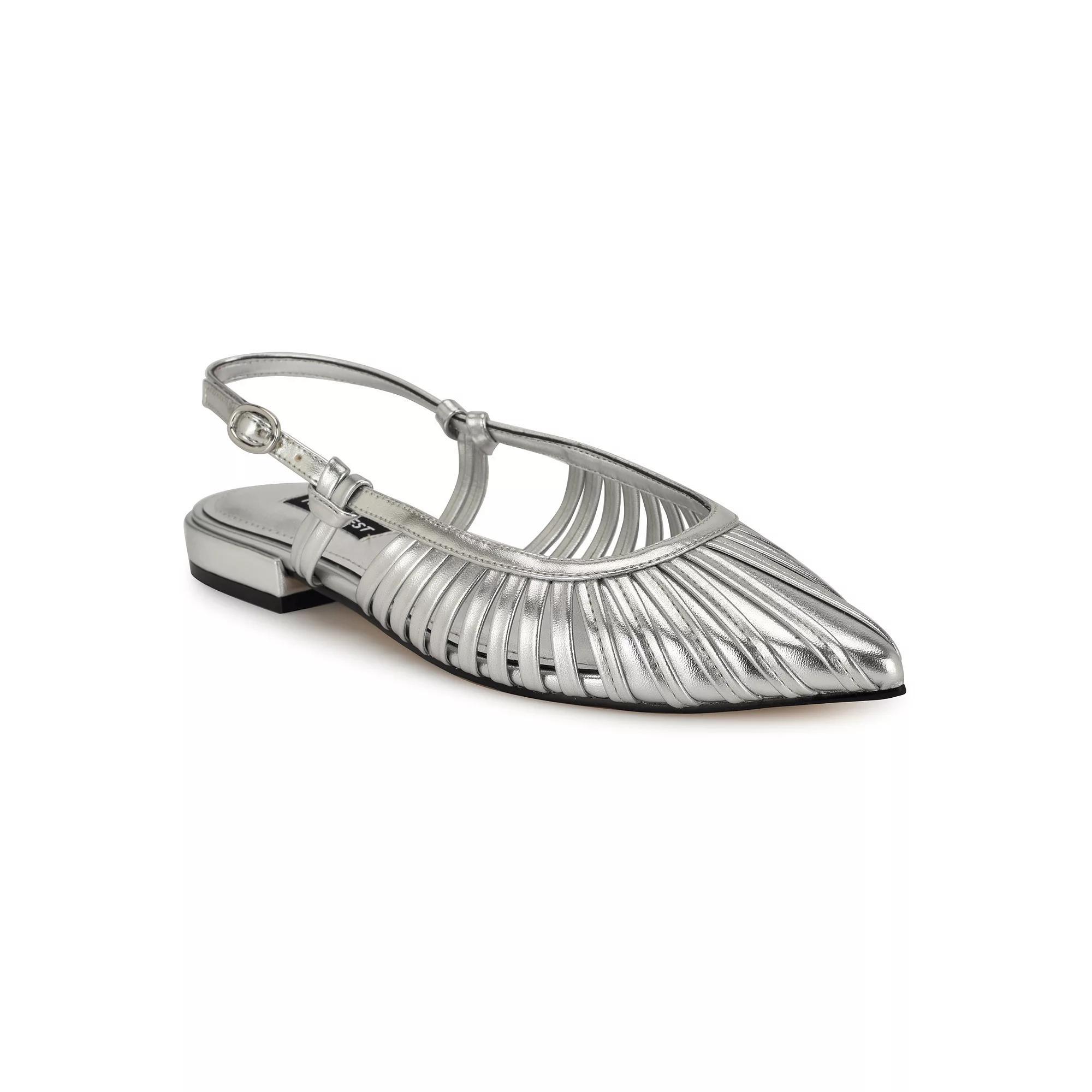 Nine West Nine West Duria Women's Pointy Toe Slip-On Dress Flats, Size: 8.5, Silver Product Image