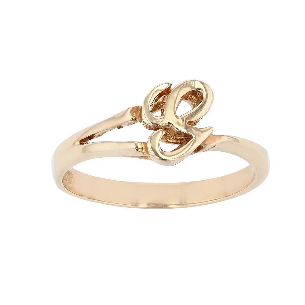 Traditions Jewelry Company 18k Gold Over Silver Script Initial Ring, Women's, Size: 7 Product Image