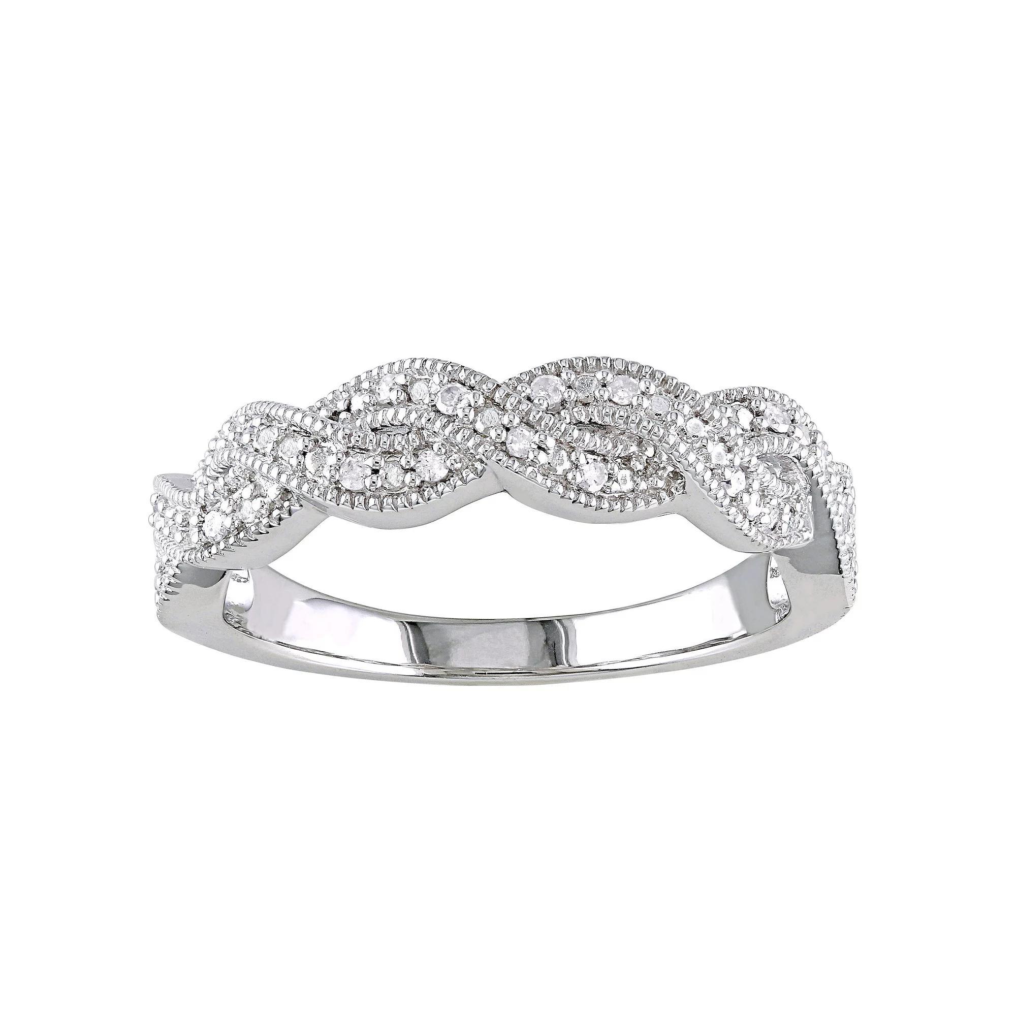 Stella Grace Sterling Silver 1/10 Carat T.W. Diamond Infinity Ring, Women's, Size: 6 Product Image