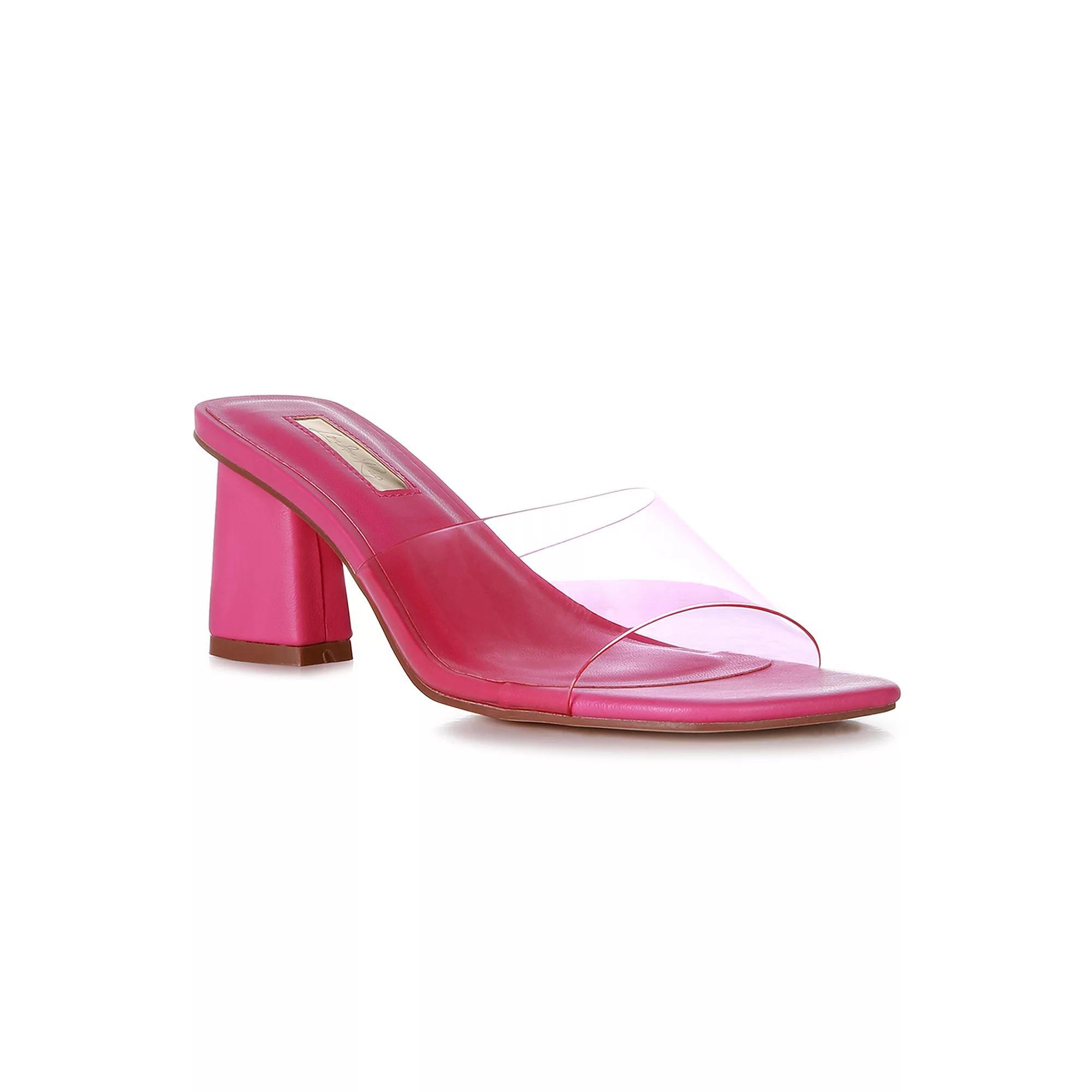 London Rag Clear Flirt Women's Clear Strap Heeled Sandals, Size: 6, Pink Product Image