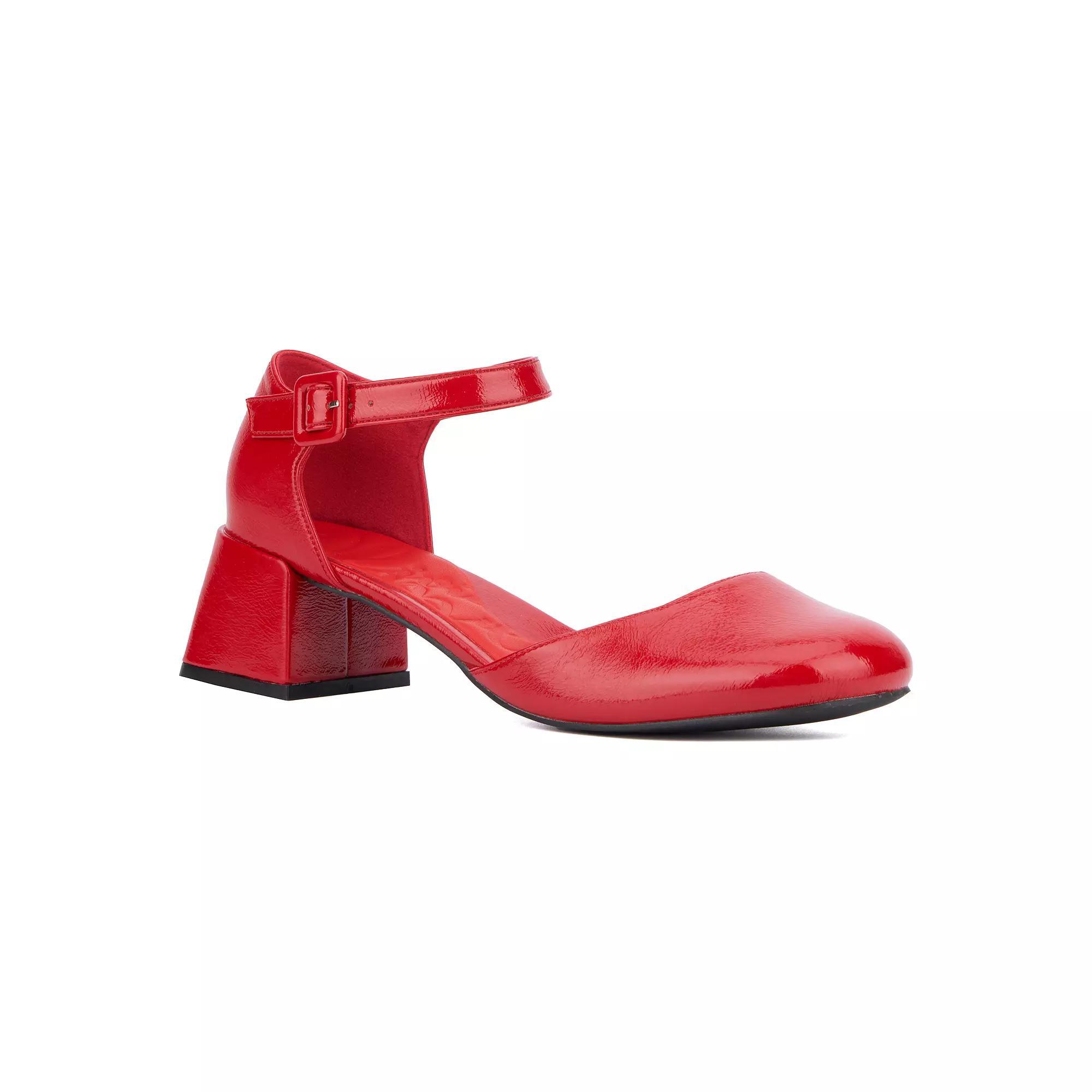 Olivia Miller Ascendant Women's Block Heeled Ankle Strap Sandals, Size: 6.5, Red Product Image