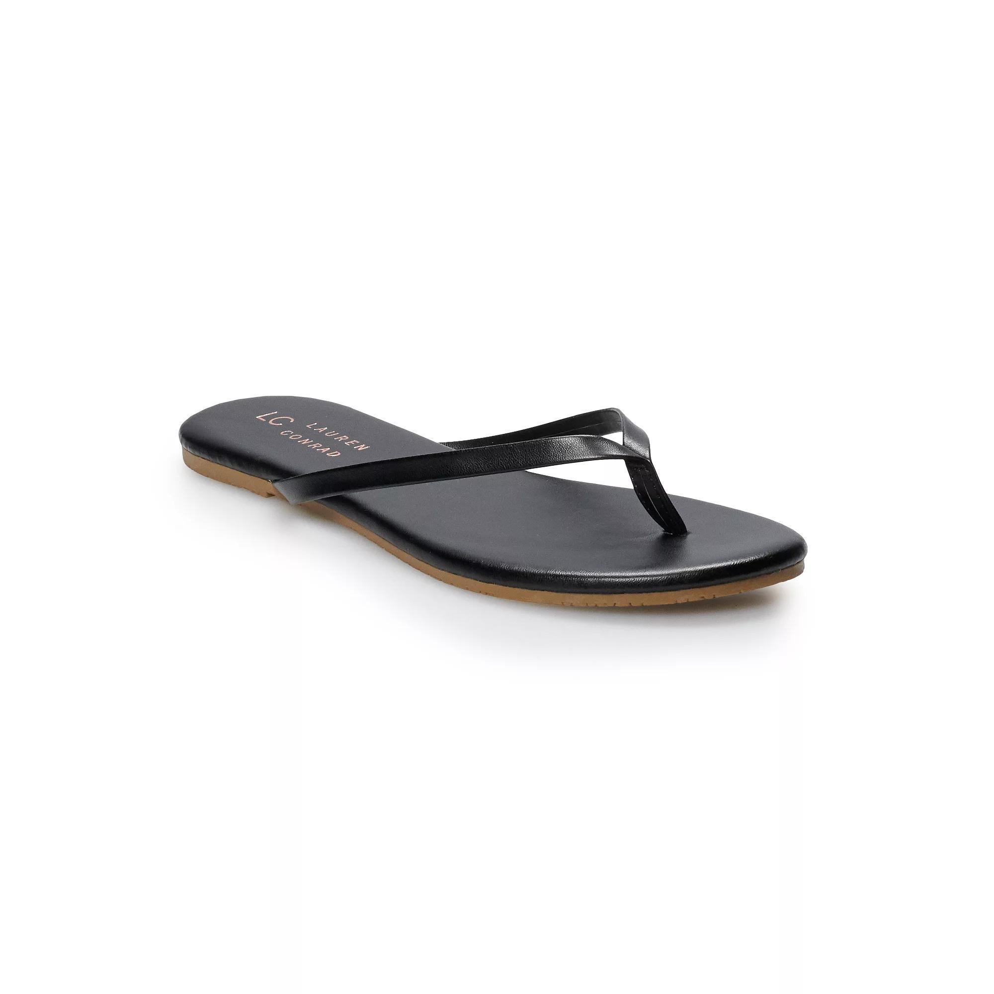 LC Lauren Conrad Honey Women's Flip Flop Sandals, Size: 11, Black Product Image