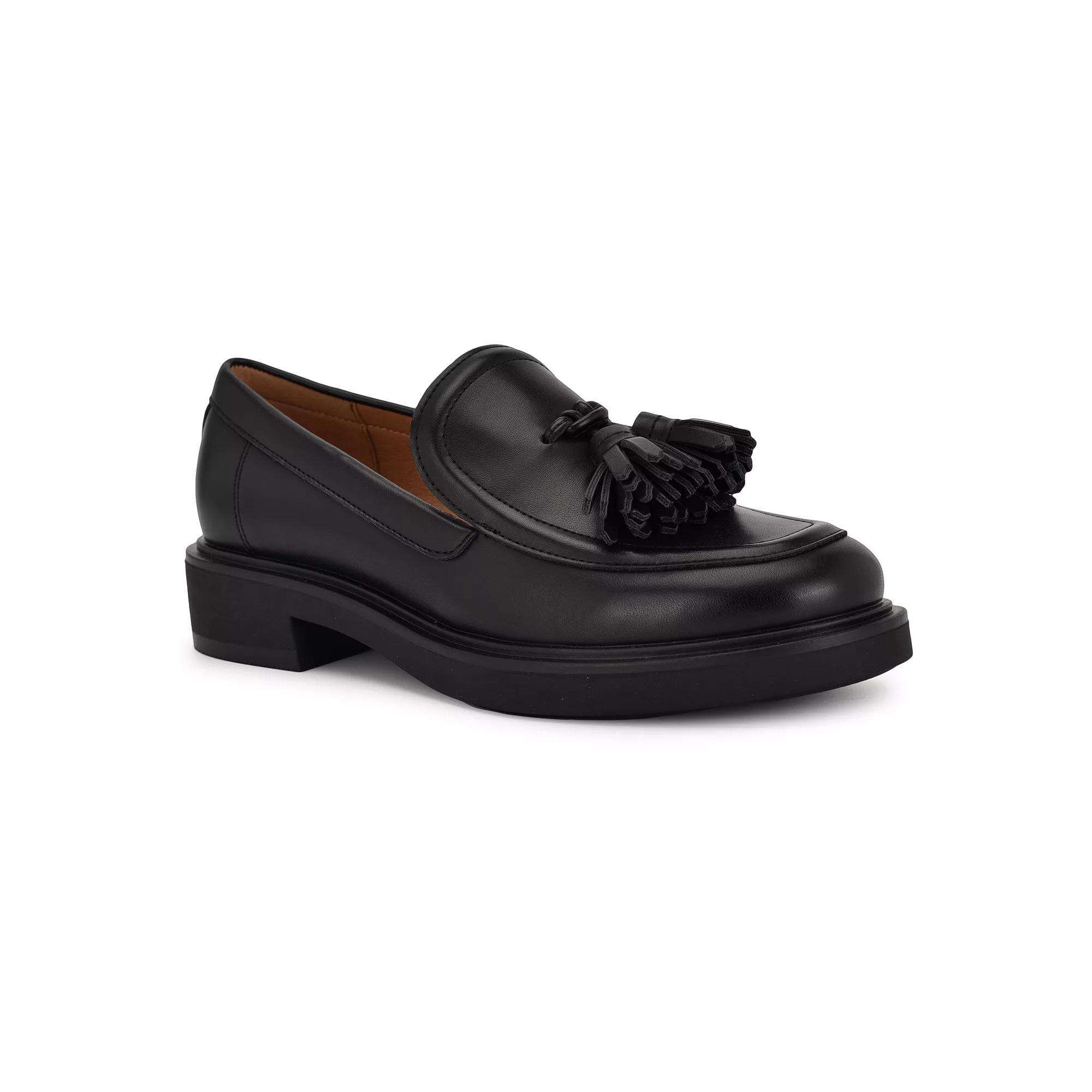 Nine West Roker Slip-On Round Toe Women's Casual Loafers, Size: 9.5, Black Product Image