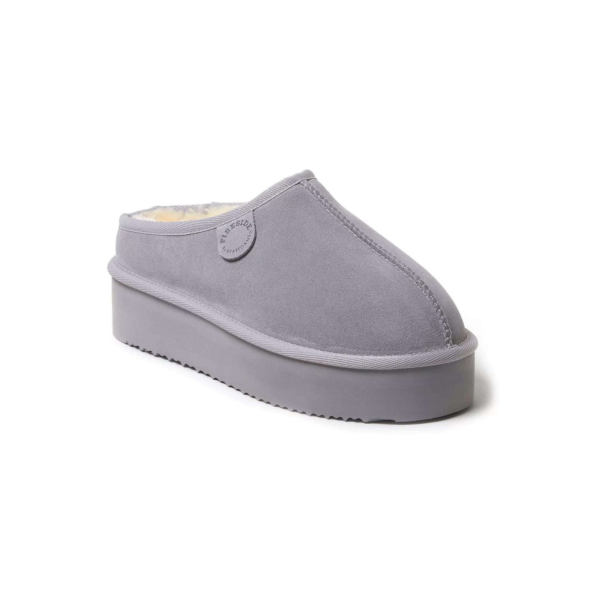 Fireside by Dearfoams Queenstown Women's Platform Clog Slippers, Size: 7, Black Product Image