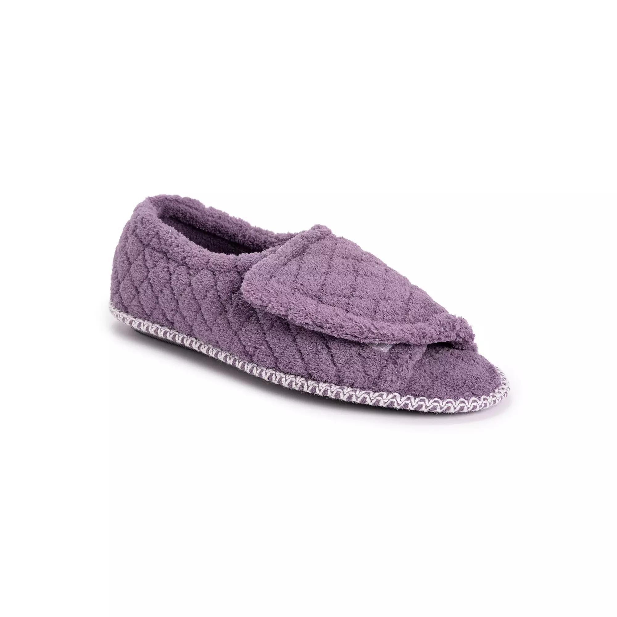 MUK LUKS Womens Peep-Toe Slippers Purple Product Image