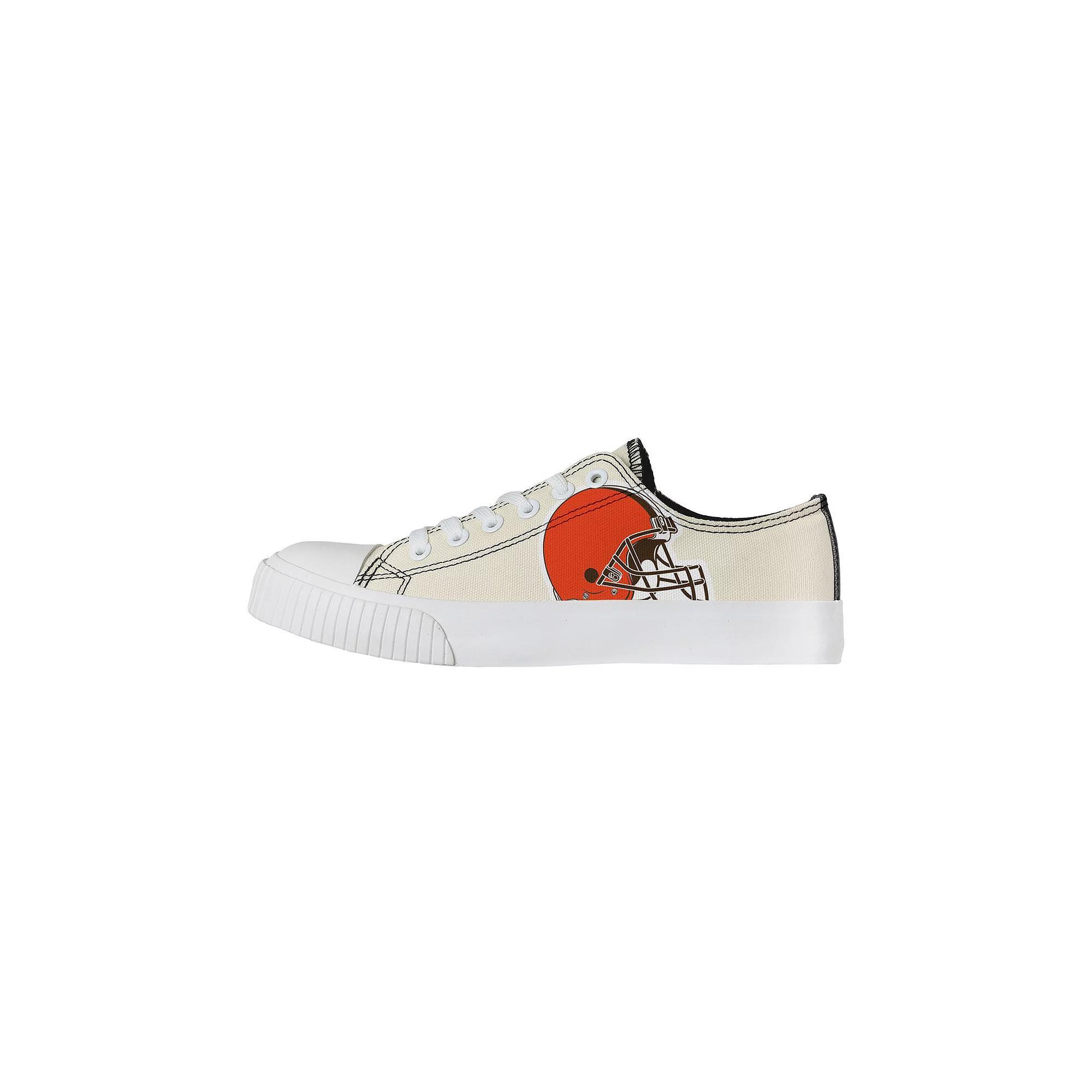 Women's FOCO Cream Cleveland Browns Low Top Canvas Shoes, Size: 6, Beige Product Image