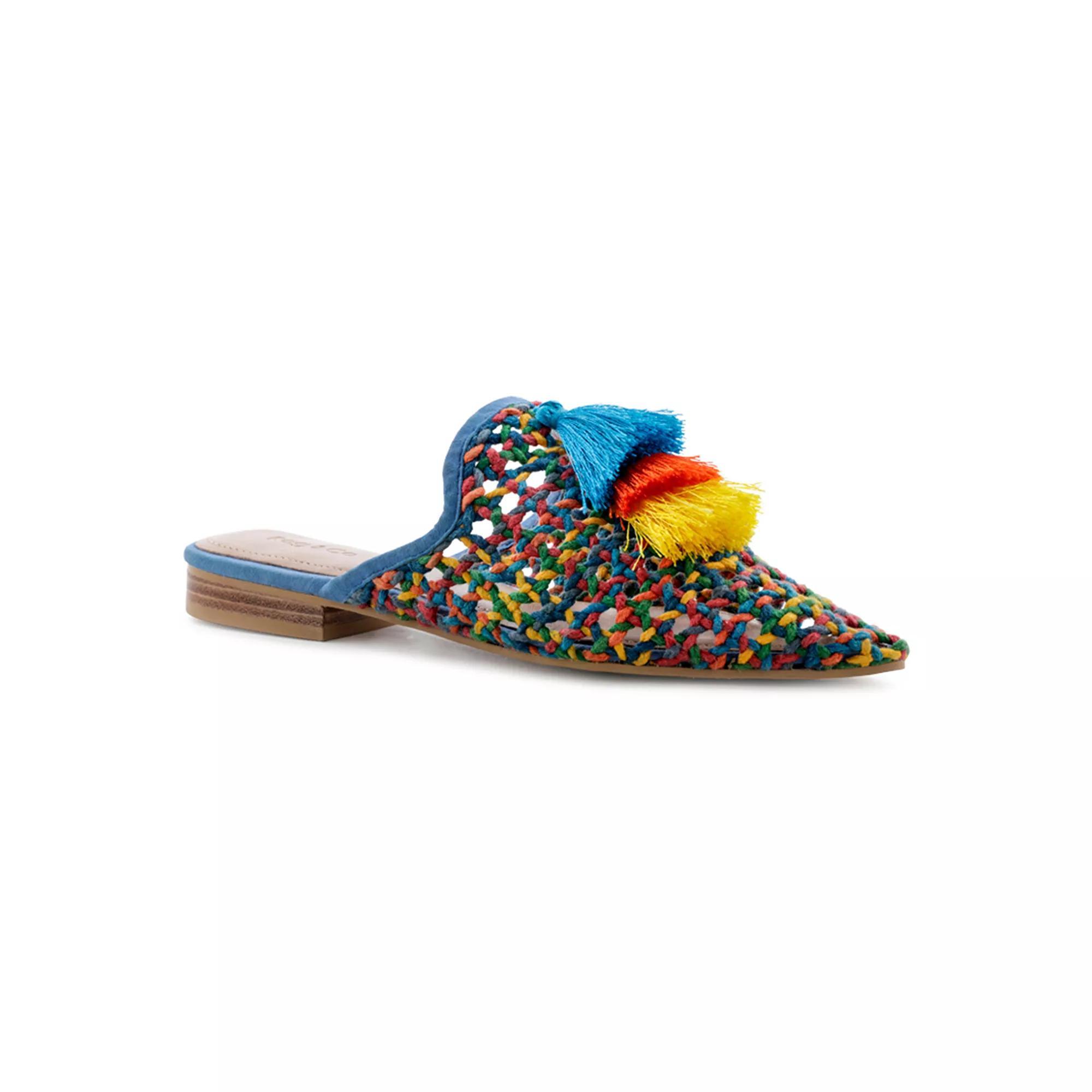 Rag & Co Zooey Women's Colorful Woven Mules, Size: 6, Rainbow Product Image