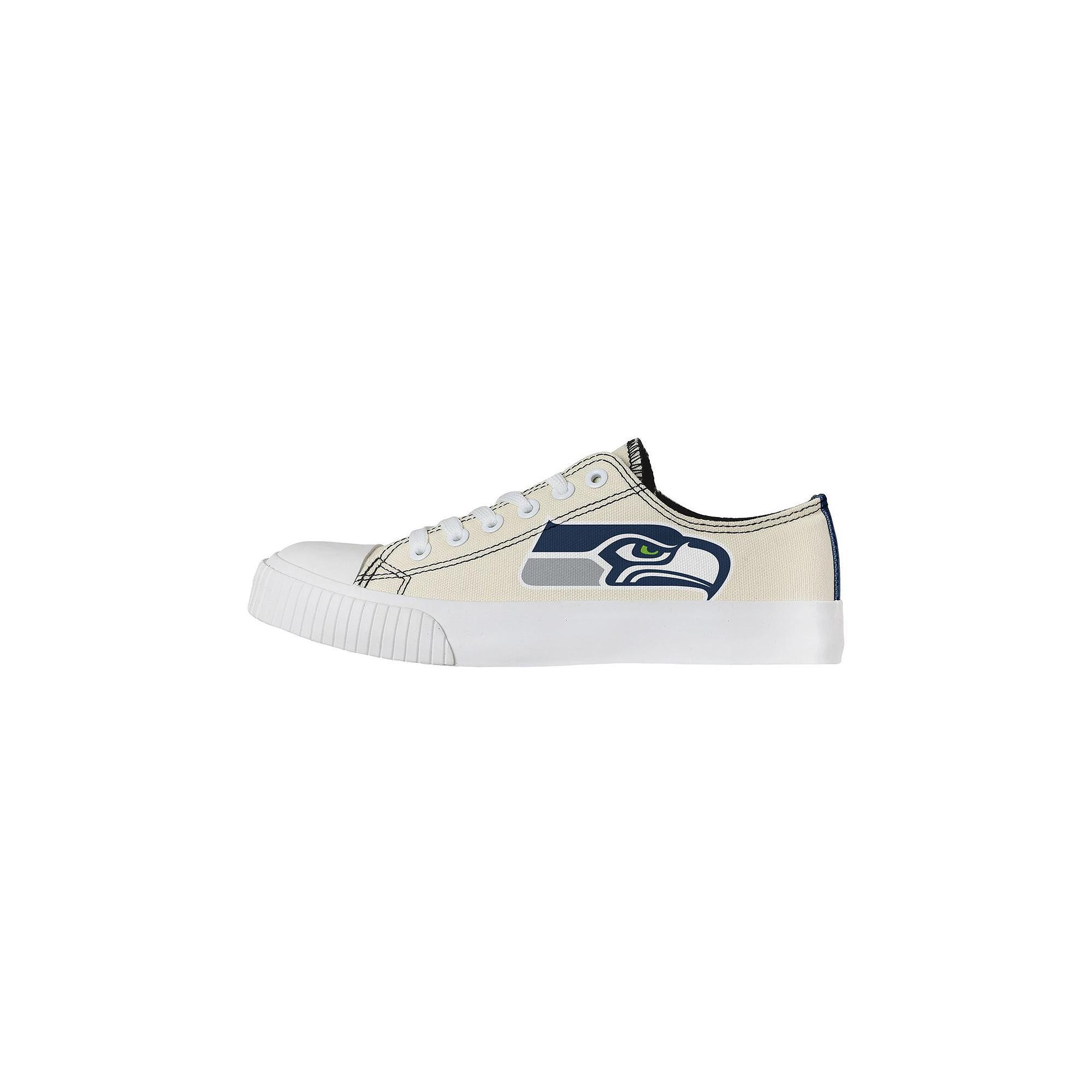 Women's FOCO Cream Seattle Seahawks Low Top Canvas Shoes, Size: 7, Beige Product Image