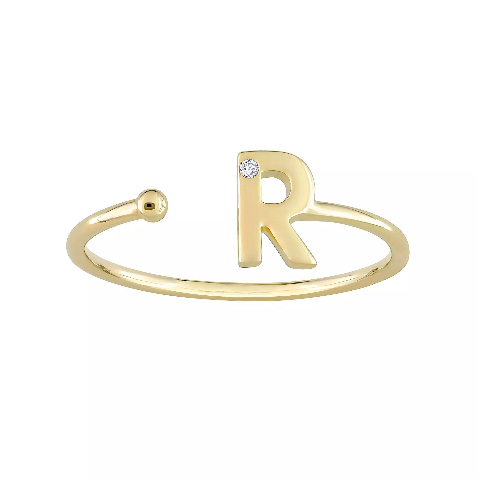 Stella Grace 10k Gold Diamond Accent Initial Open Ring, Women's, Size: 7 Product Image