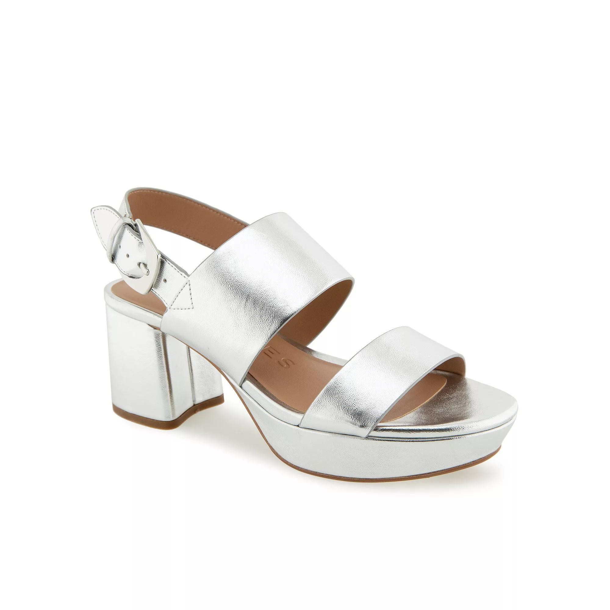 Aerosoles Camilia Women's Platform Sandals, Size: 9.5 Wide, Silver Grey Napp Product Image