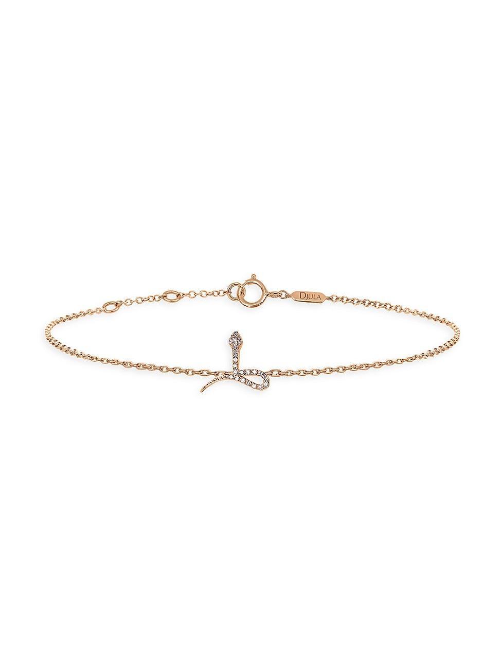 Womens Magic Touch 18K Rose Gold & Diamond Snake Chain Bracelet Product Image