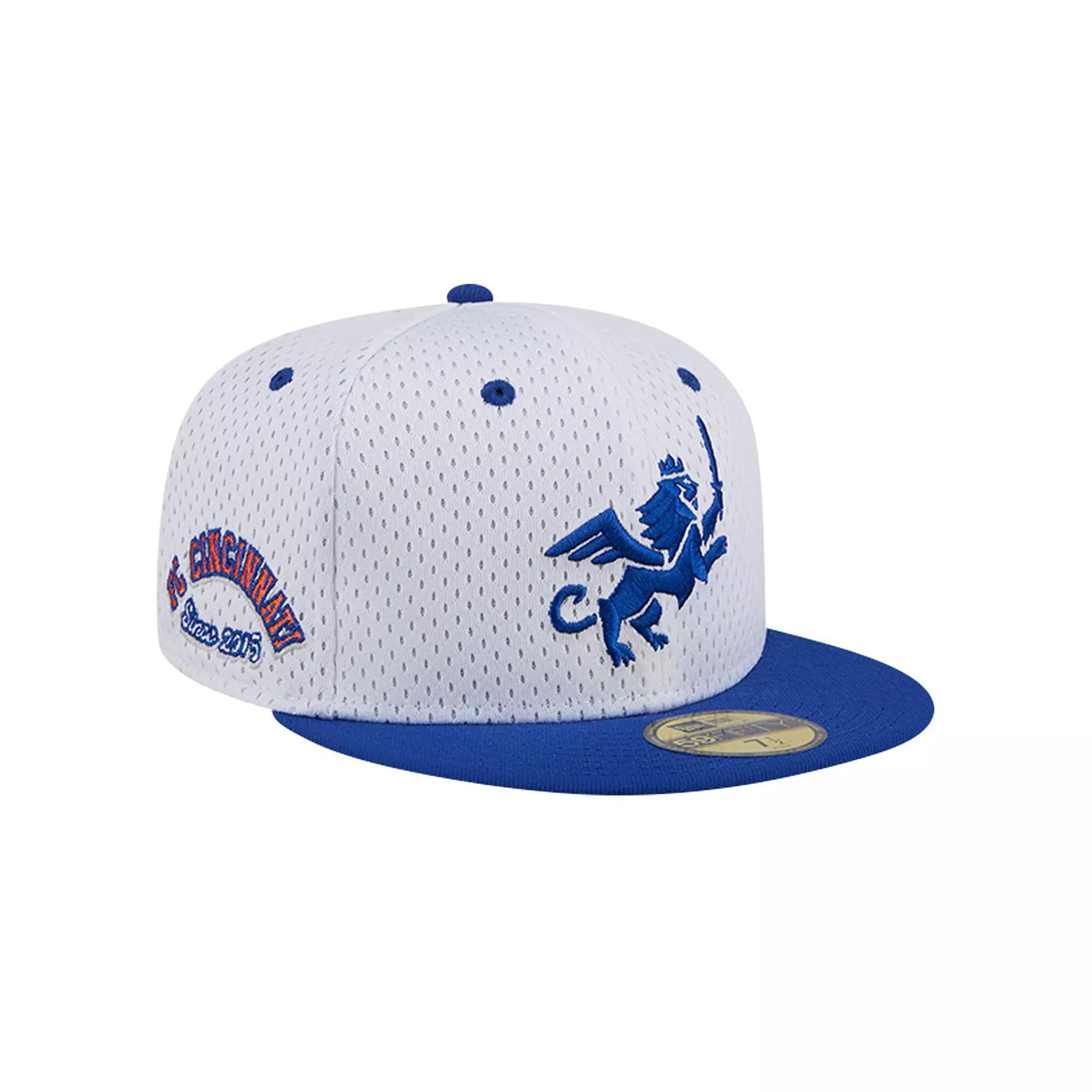 Men's New Era Gray FC Cincinnati Throwback Mesh 59FIFTY Fitted Hat, Size: 7 1/4, Fcc White Product Image