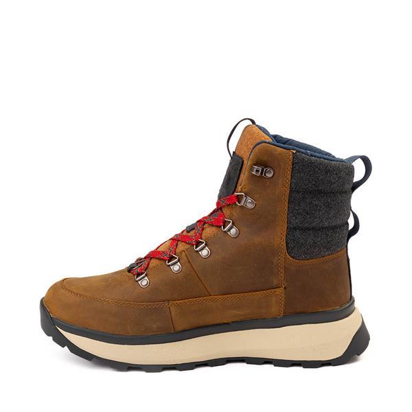 Mens The North Face Bergen Leather Waterproof Boot - Timber / TNF Red Product Image