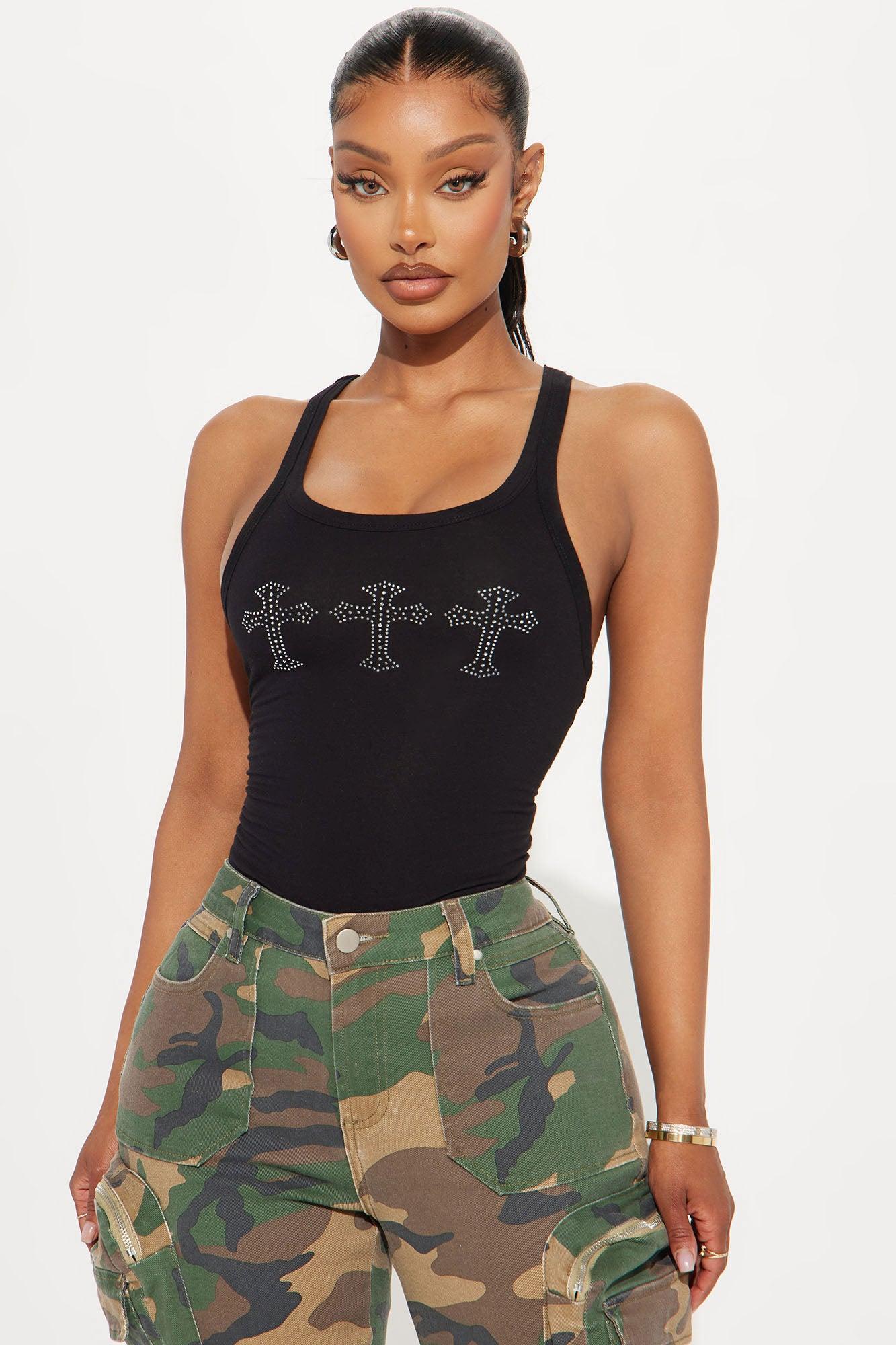 Crossed Your Mind Bodysuit - Black Product Image
