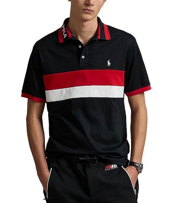 Polo Ralph Lauren Big & Tall Classic Fit Racing Striped Soft Cotton Short Sleeve Polo Shirt Product Image